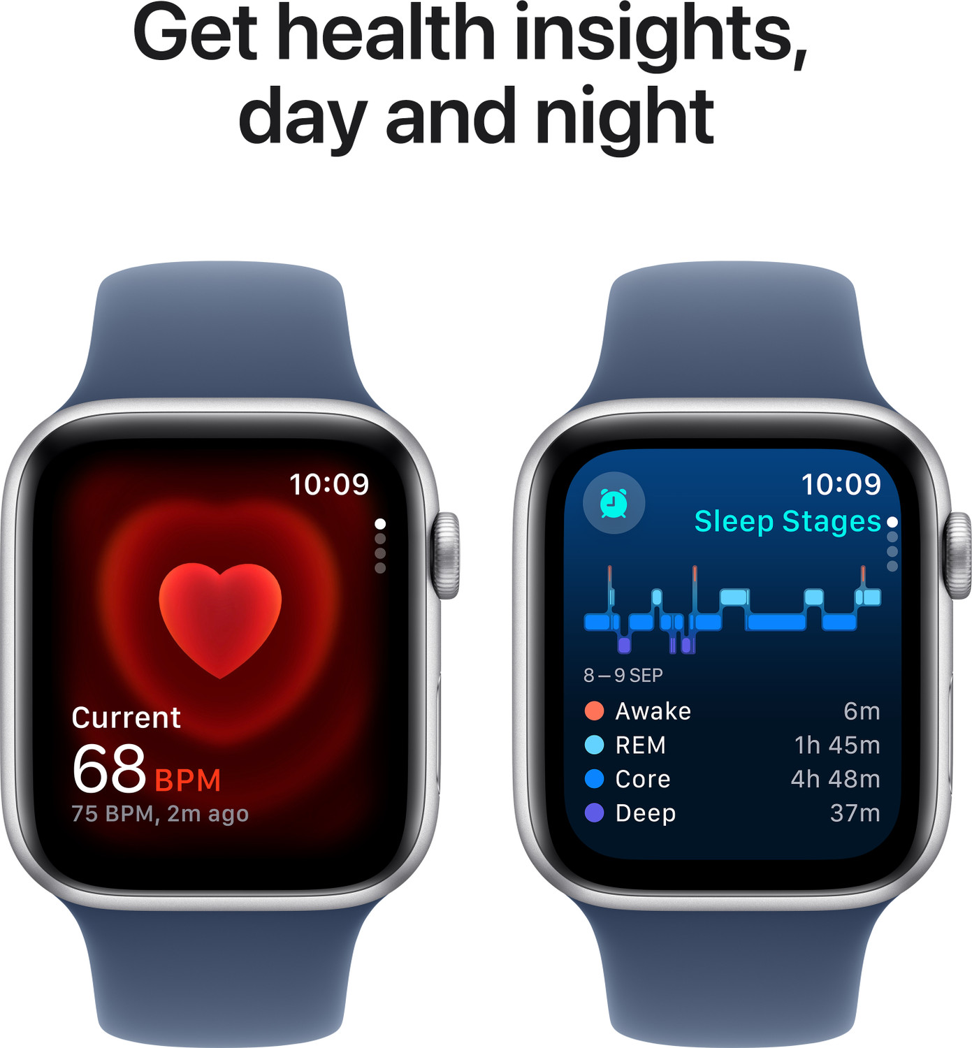 Image of Apple Watch SE GPS + Cellular 44mm Silver Aluminium with Denim Sport Band