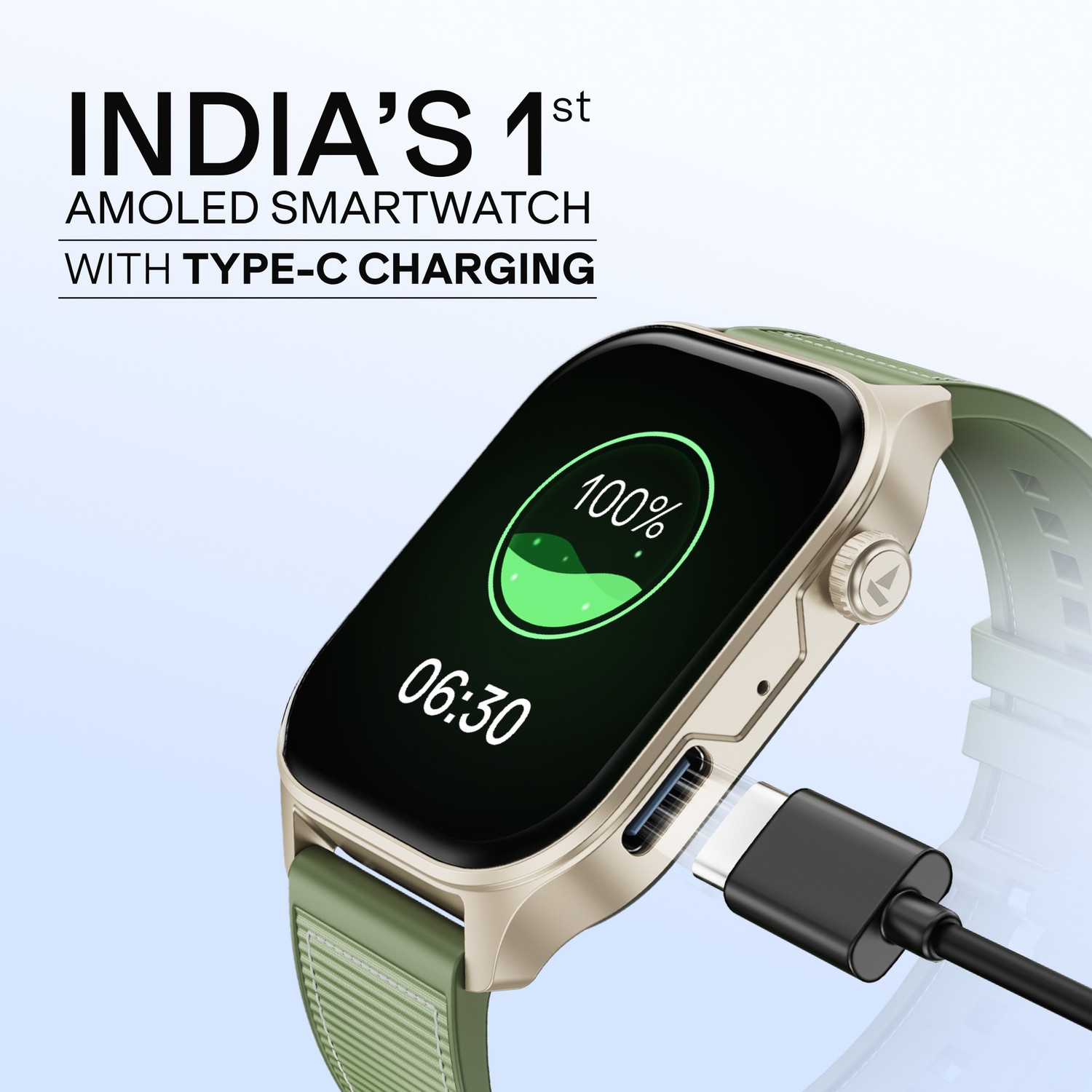 Image of boAt Ultima Vogue 2, Type-C , 1.96 inch AMOLED Display, 1000 nits, Metal body. Smartwatch