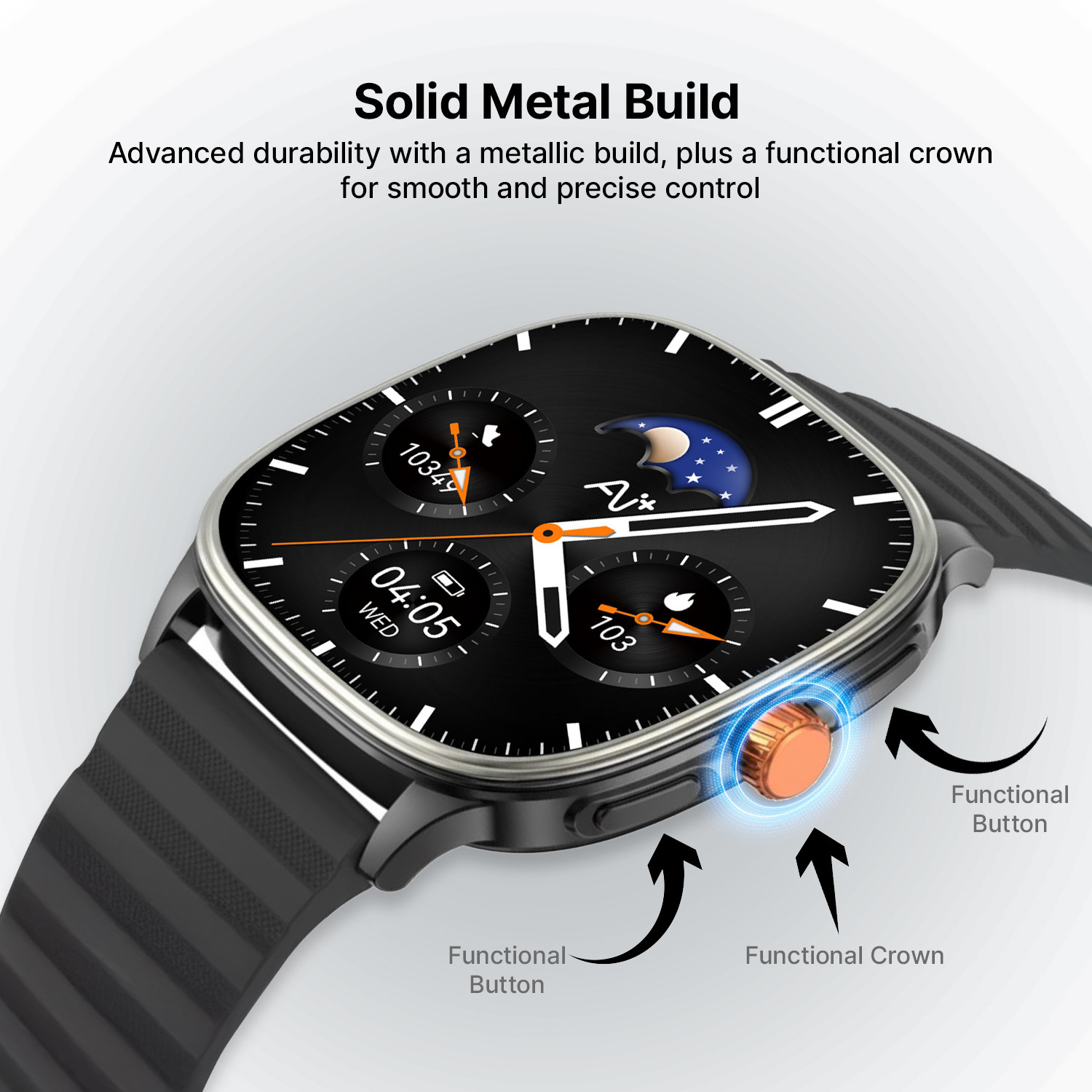 Image of Ai+ NovaWatch Active 9mm Slim, 1.73 inch AMOLED Display, BT Calling, IP68 Smartwatch