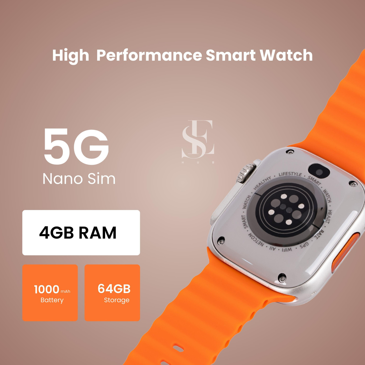 Image of SEHUB Ultra S9 5G Smartwatch with Dual Camera, Video Call, Android OS, SIM Slot Smartwatch