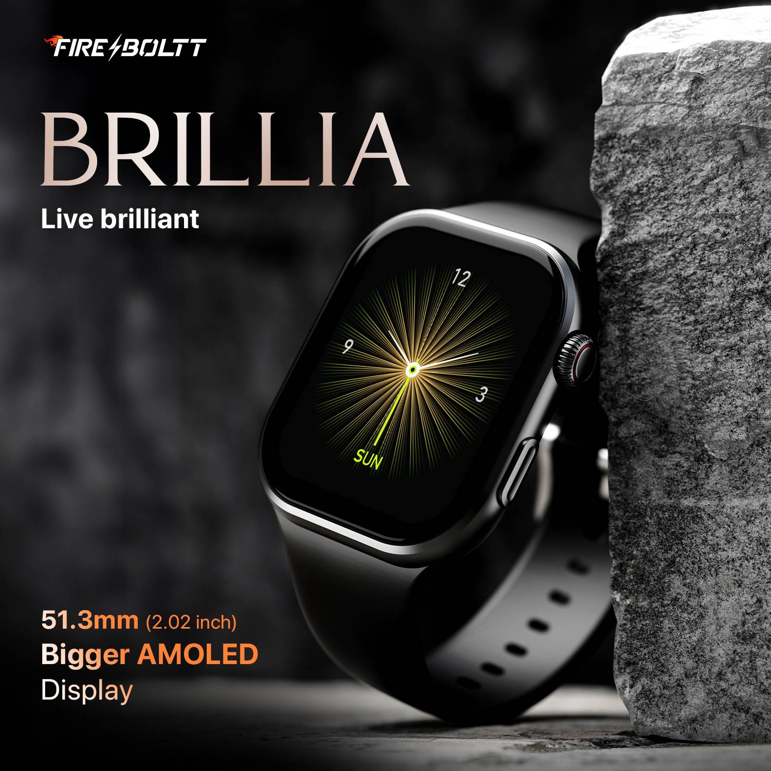 Fire-Boltt Brillia Black Smartwatch - Image 2