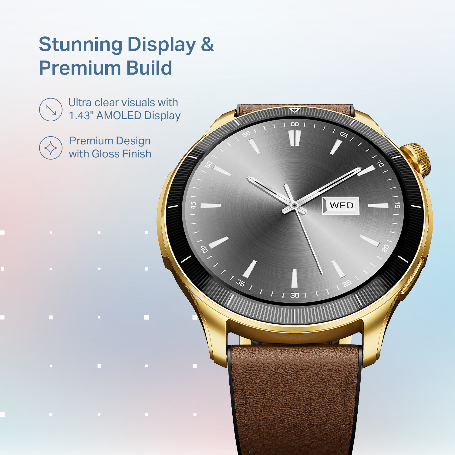 Image of boAt Chrome Eon, Premium Metal Body, AI Coach,1.43 inch (3.63 cm) AMOLED Round Display Smartwatch