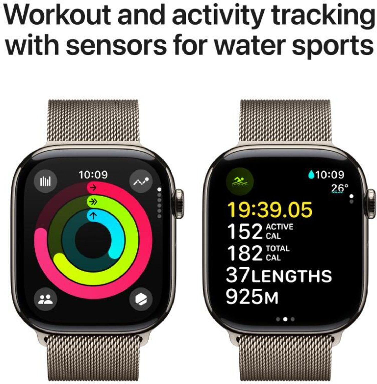 Image of Apple Watch Series 10 GPS + Cellular 46mm Natural Titanium with Natural Milanese Loop