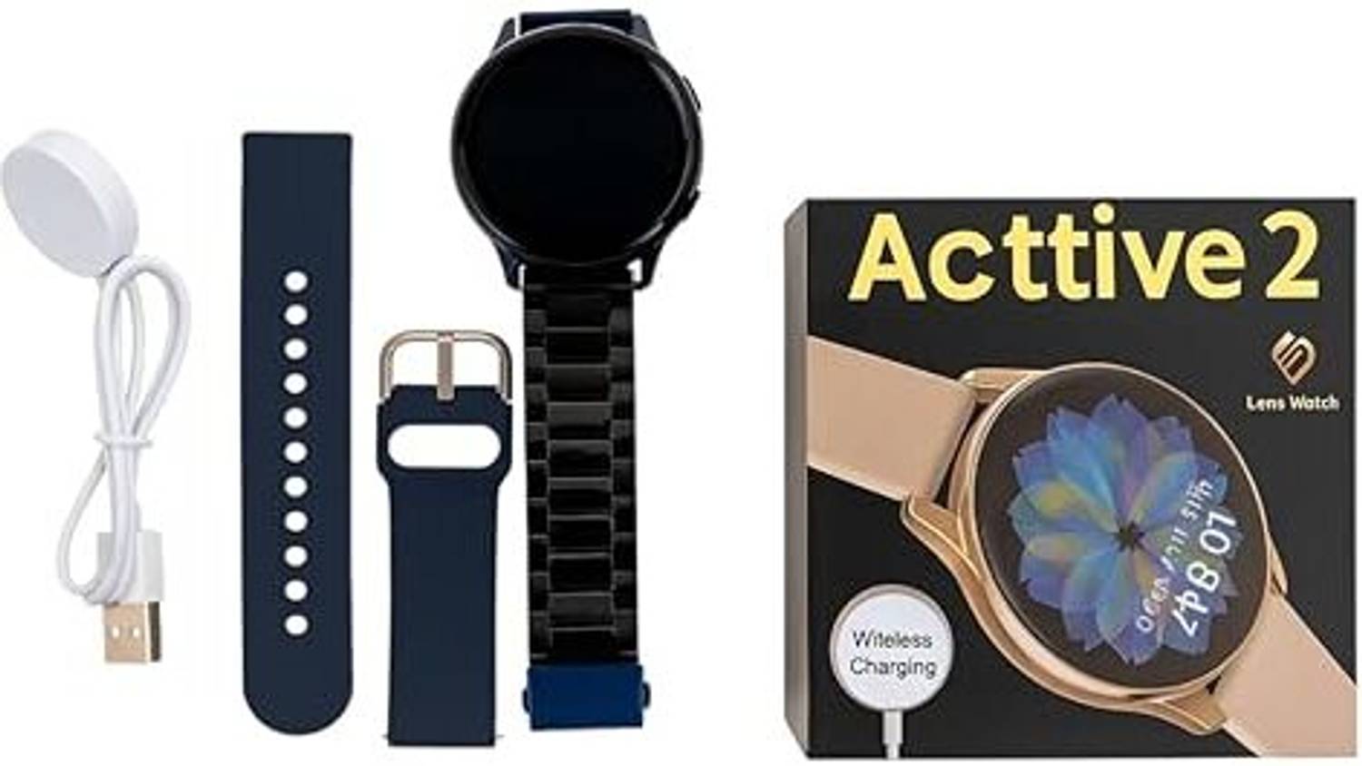 WauroNix Active 2 Smartwatch with AMOLED Display Smartwatch (Blac
