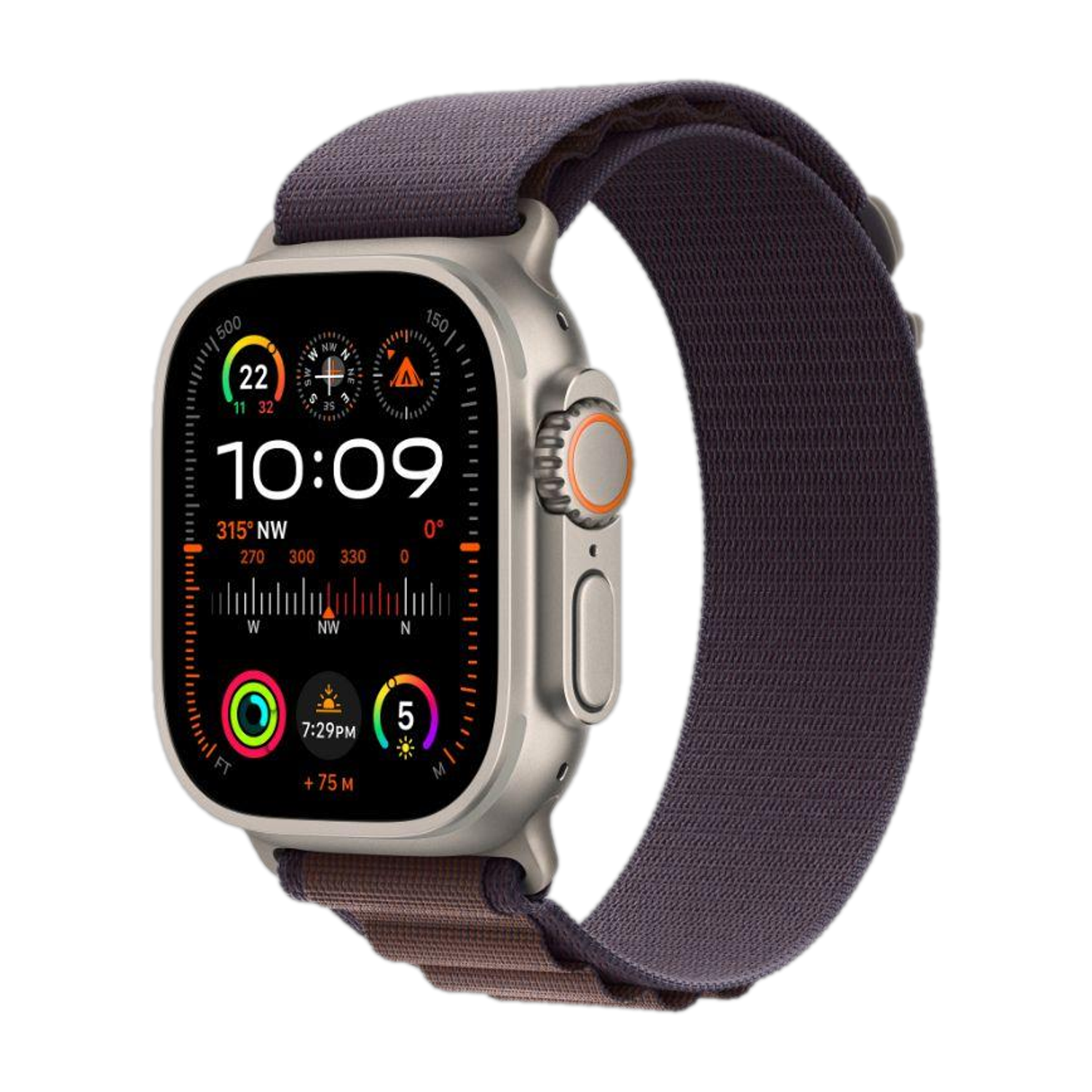 Apple Watch Ultra 2 GPS + Cellular 49mm Titanium Case with Indigo Alpine Loop - Medium