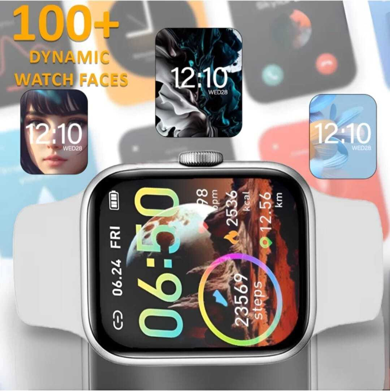 Image of Vedaantron H9 Bluetooth Calling Smart Watch with Wireless Charging & HD Display Digital Watch - For Men & Women