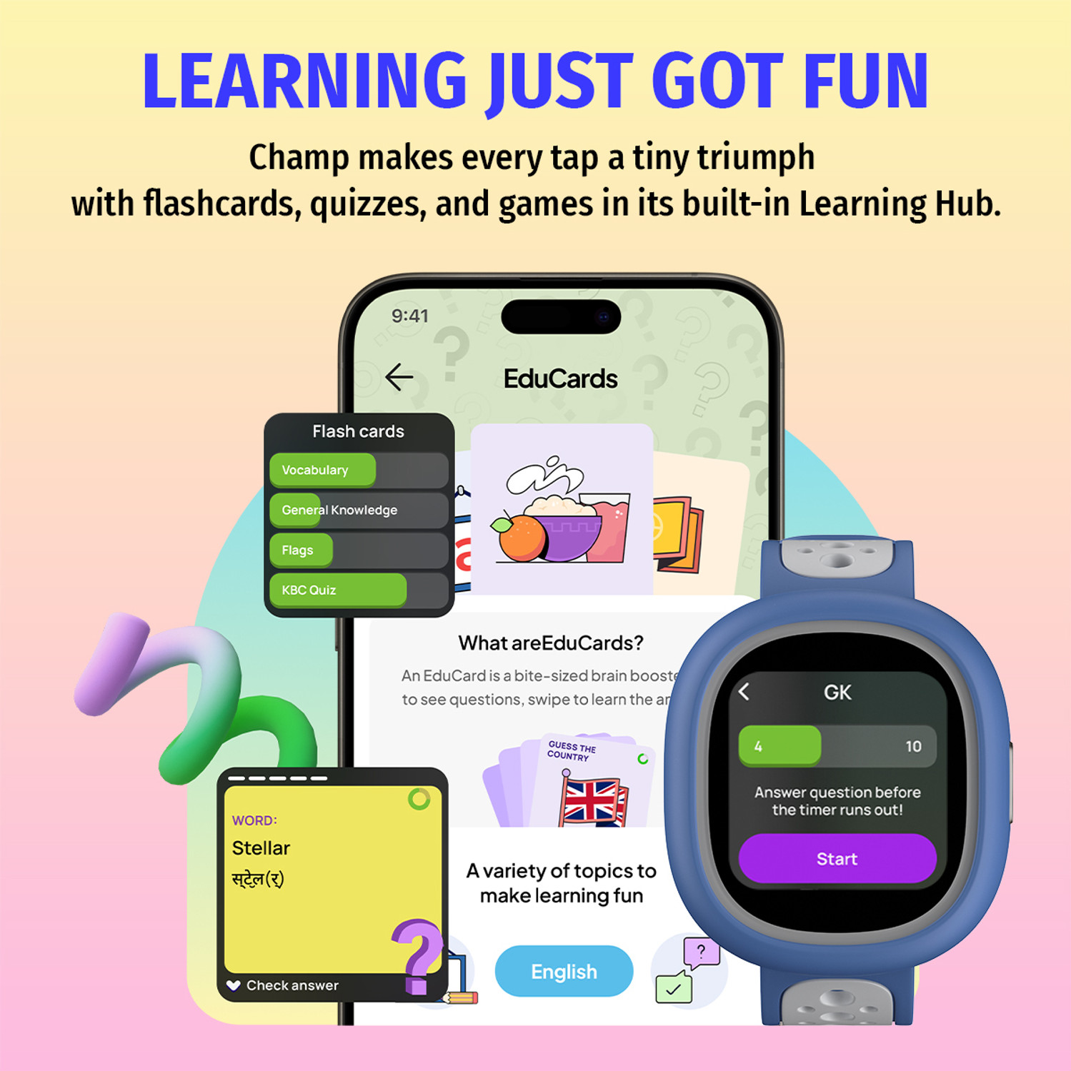 Image of Noise Junior Champ 3 in-Built Learning Hub, Habit Builder, Exam & School Mode, Kids Smartwatch