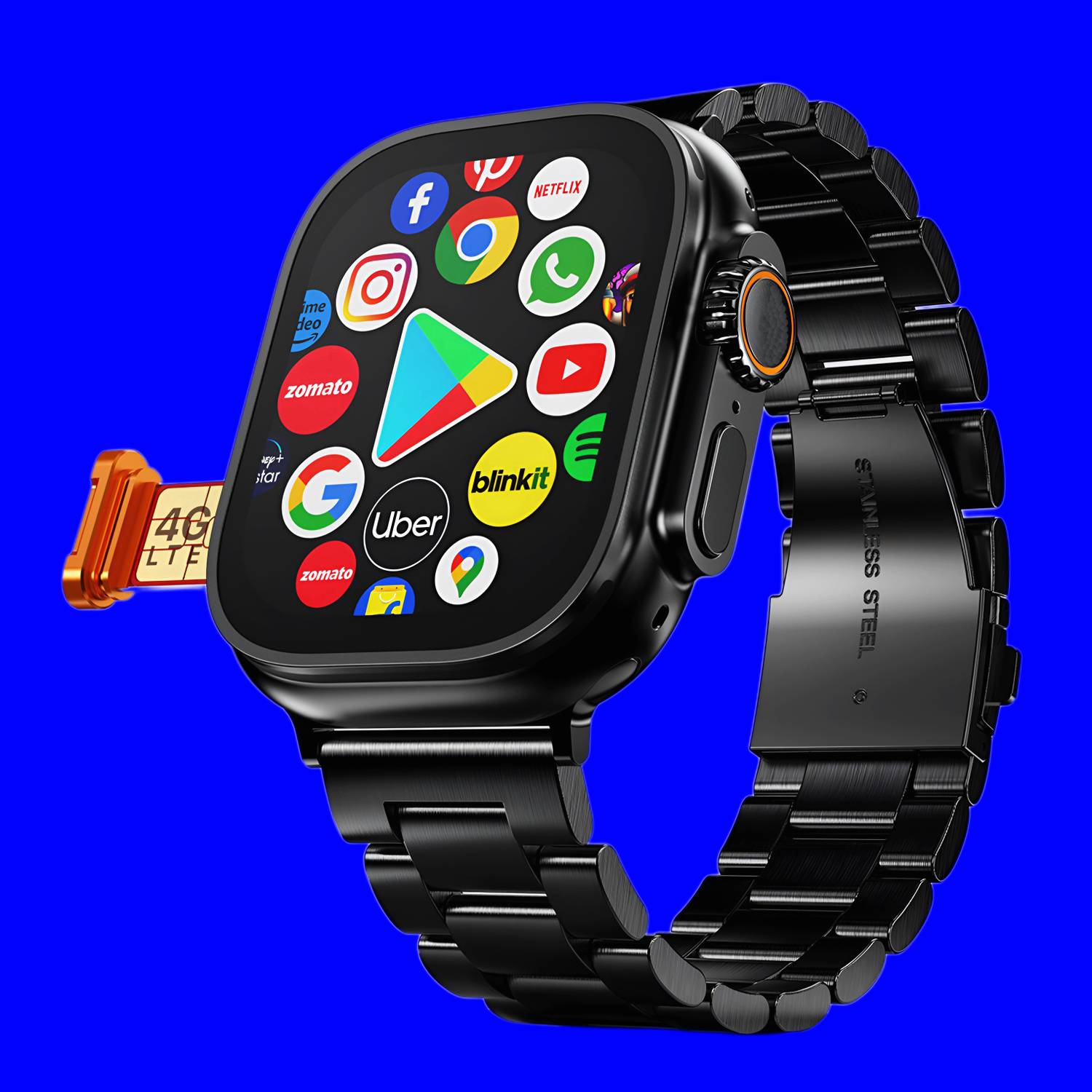 SAIRAM COMPUTER Wrist Smart Phone - 5G/4G SIM/LTE/Wi-Fi/Android OS/Play Store Unlimited Apps/GPS Smartwatch