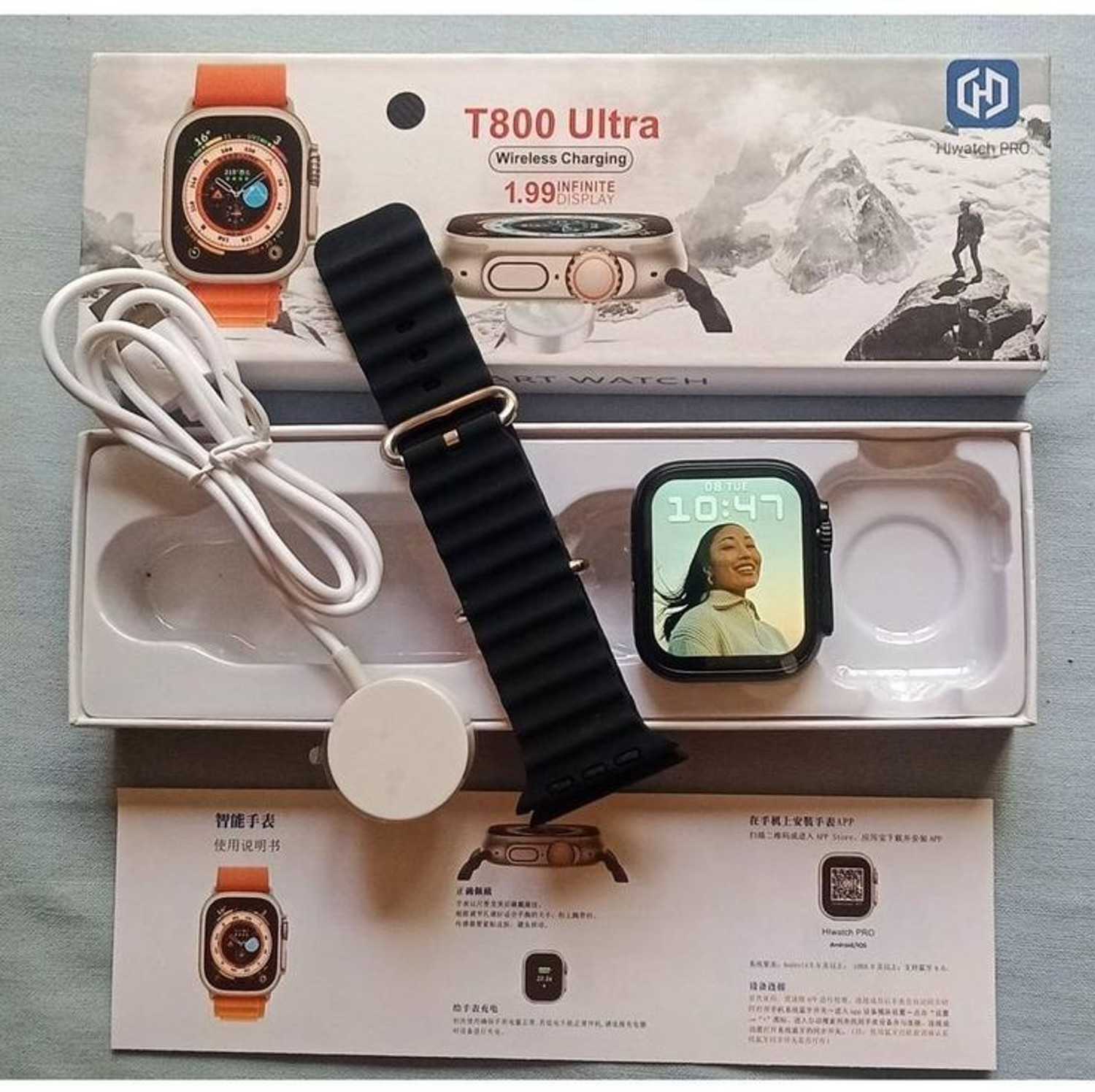 Image of Onikuma T800 BT watch 2in Big Screen Sunlight Proof Display Music Play Insta WA Notifier Smartwatch
