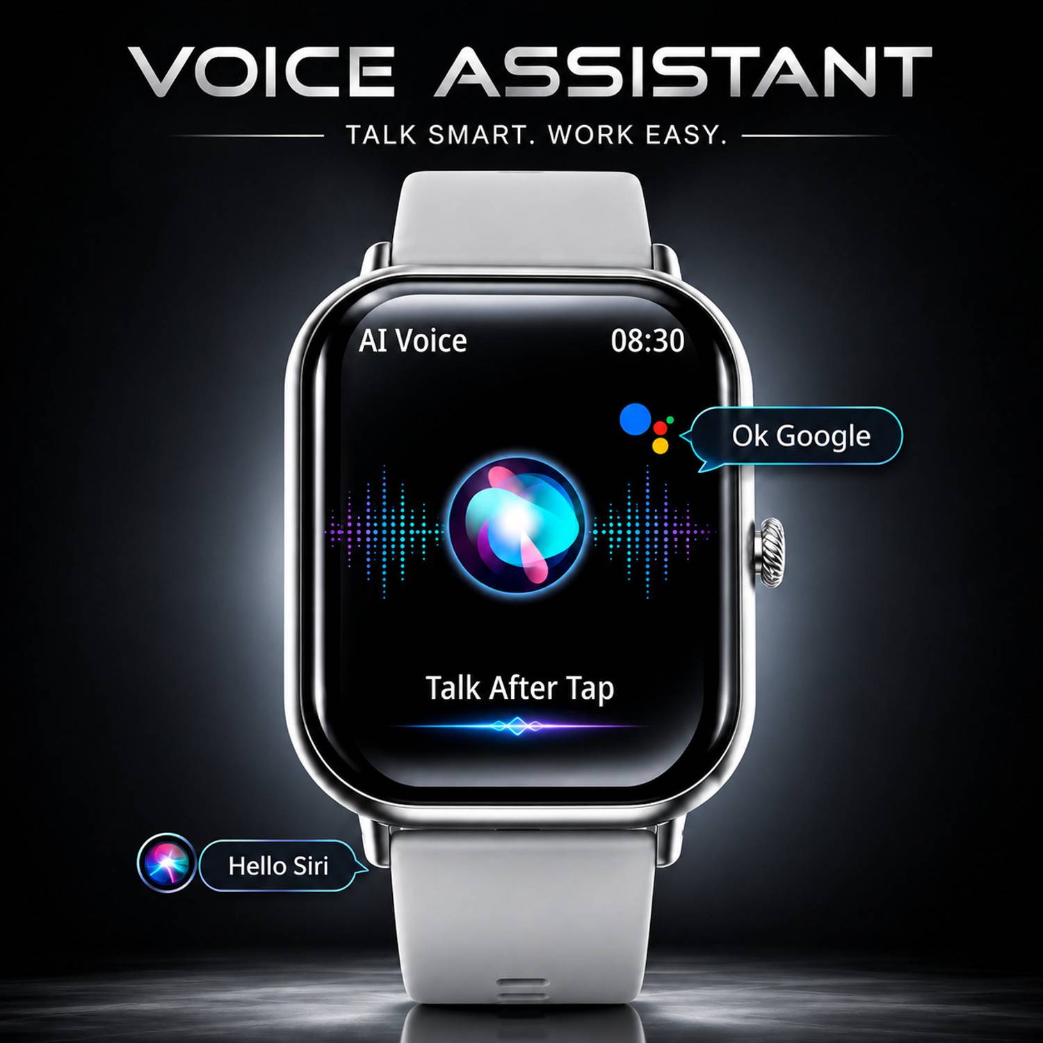 Techio H9 Pro Max Smart Watch White - Image 2
