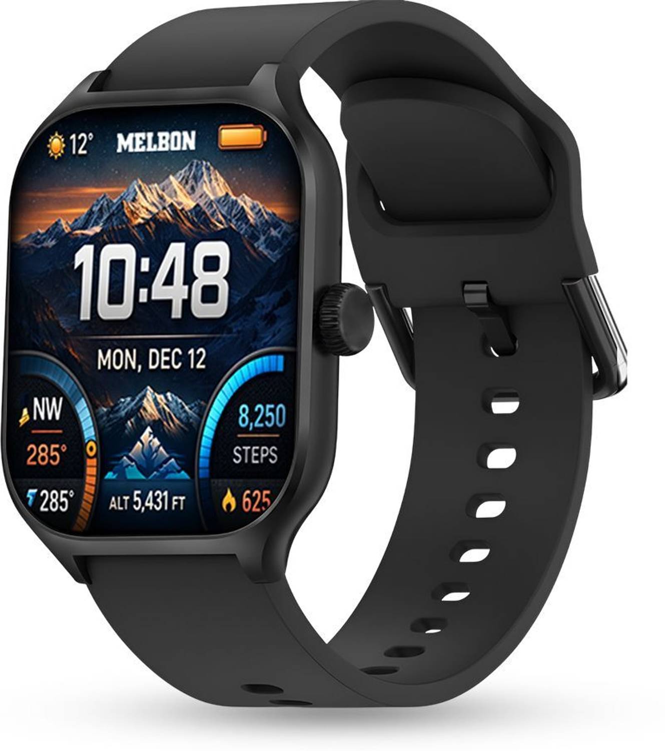 Melbon H9 AMOLED Smartwatch with BT Calling, Health Tracking & 10