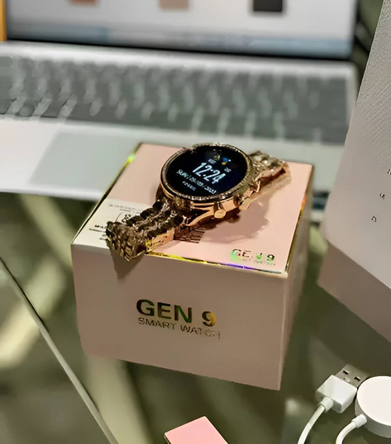 dicrobots gen 9 smartwatch gold edition with diamonds straps and
