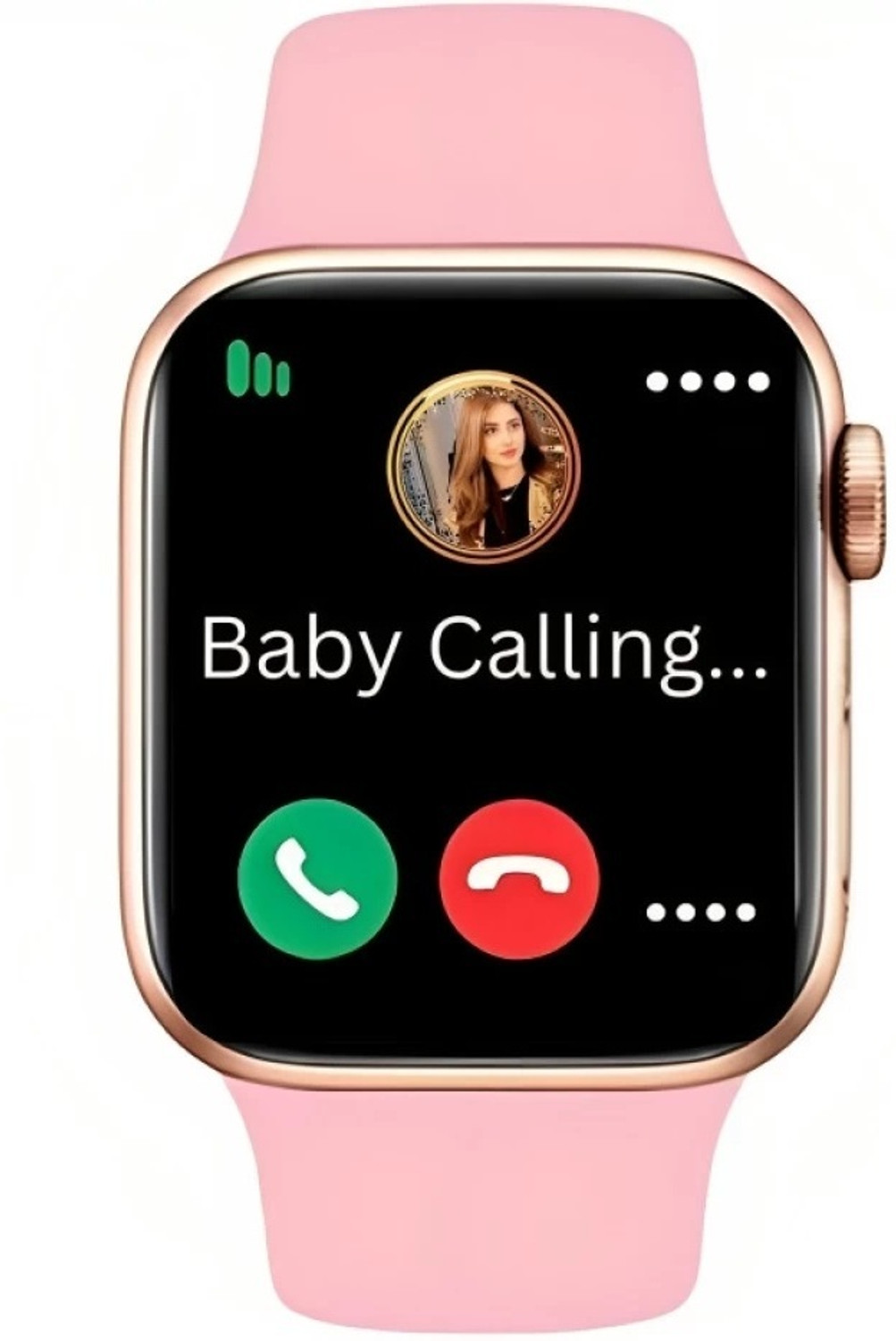 Image of SAMSTAR COLLECTION stylish Smartwatch Bluetooth Calling, AI Voice, Heart Rate tracking Smartwatch (Pink Strap, Free Size)