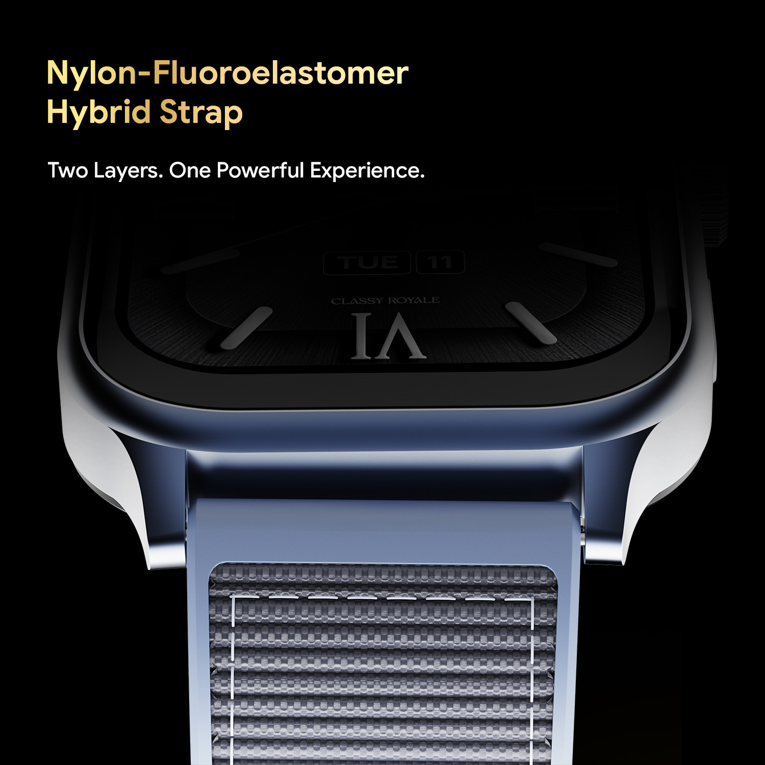 Image of Fire-Boltt Rise Force 1.85 BT Calling, Nylon Fluoroelastomer Hybrid Strap Rotating Crown Smartwatch