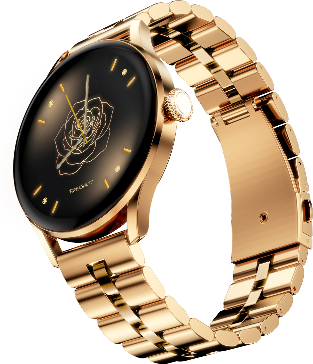 Image of Fire-Boltt Glitz 1.19 AMOLED Display, Rotating Crown, 1000 Nits, BT Call, Metal Body Women Smartwatch