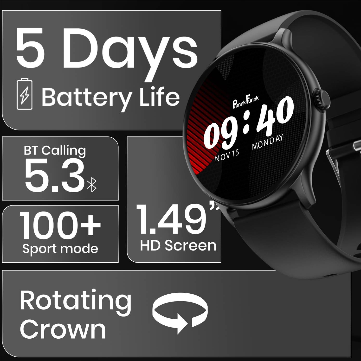 PunnkFunnk Active 2 Pro 1.49" Smartwatch - Image 4