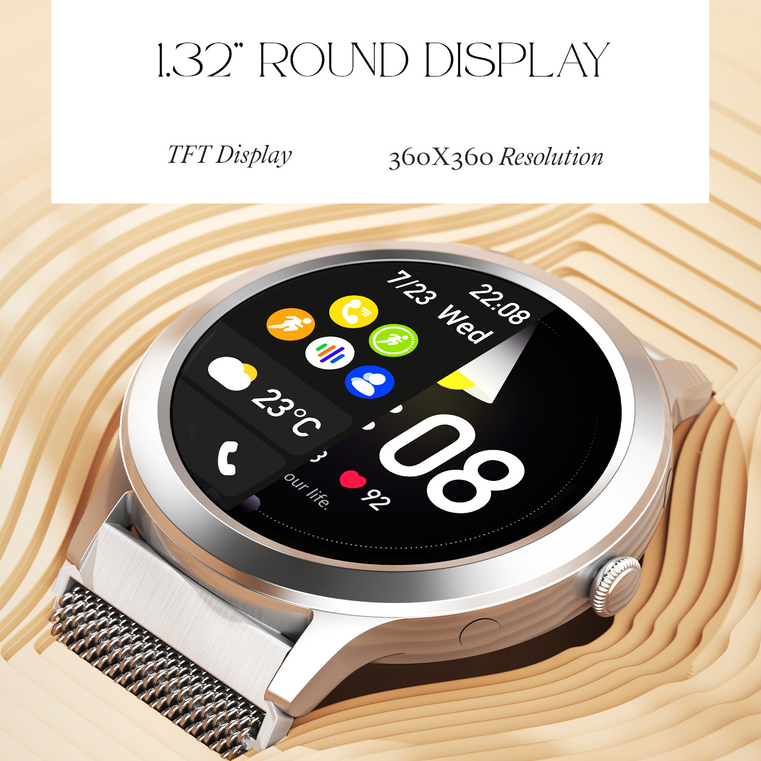 Image of boAt Watch w /Female Health Tracker,1.32''(3.3 cm)HD Display Smartwatch