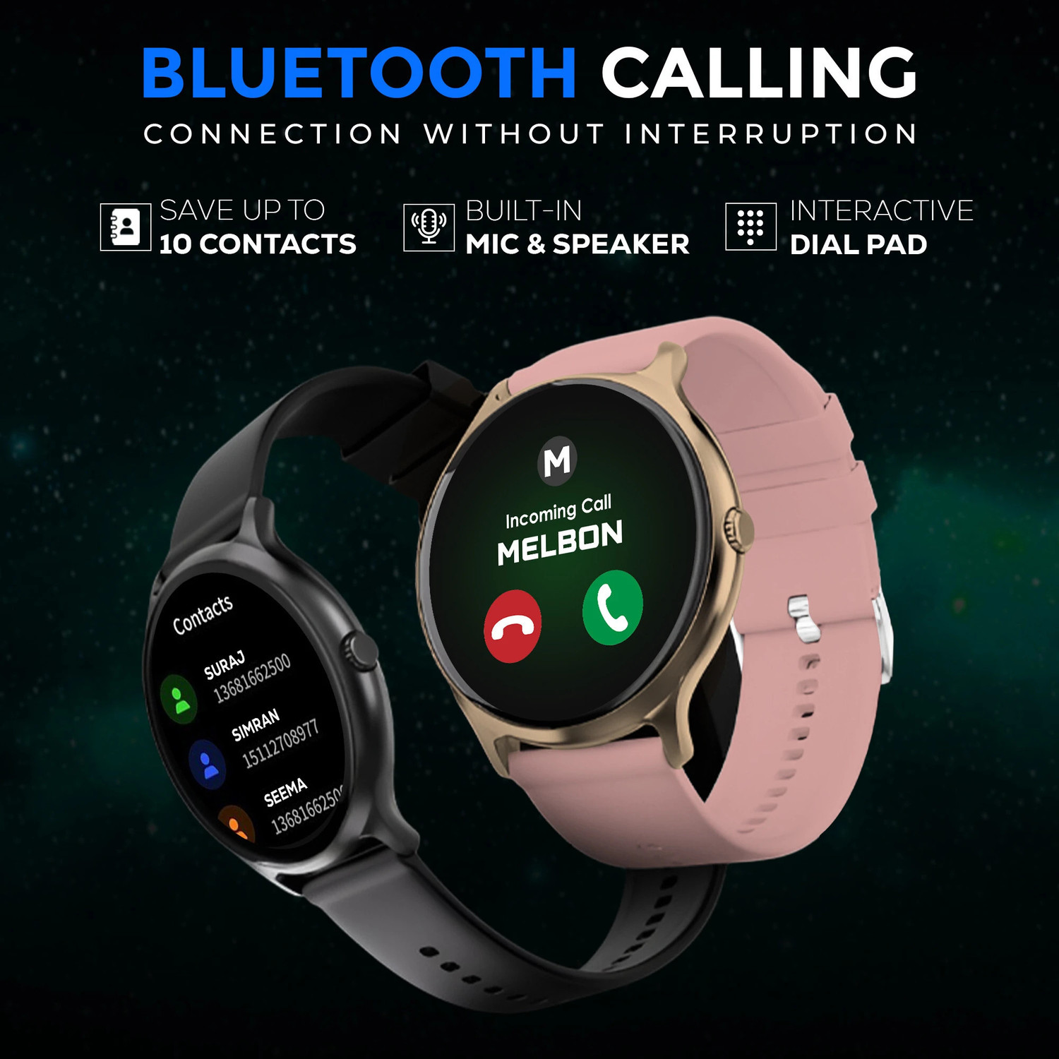 Image of Melbon Active 2 Pro Round Display Bluetooth Smart Watch with Fitness Tracker & Calling Smartwatch