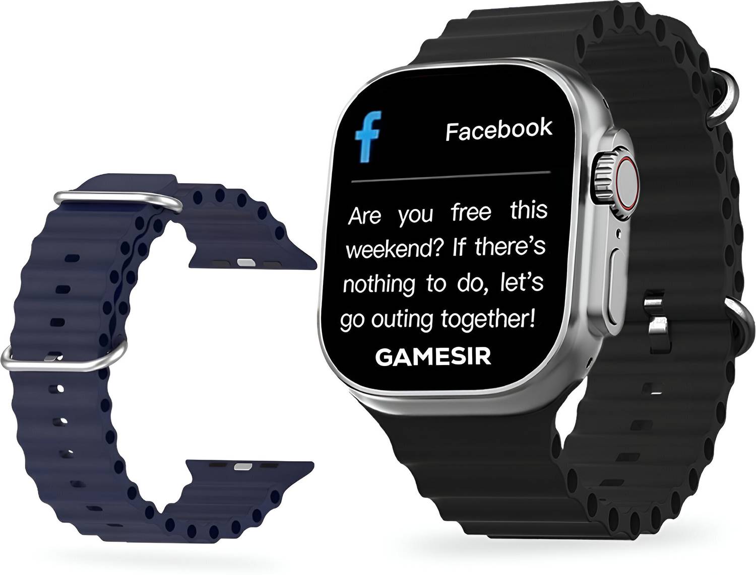 GameSir T800 with Blue strap BT watch 1.83" Touch Screen Music Pl