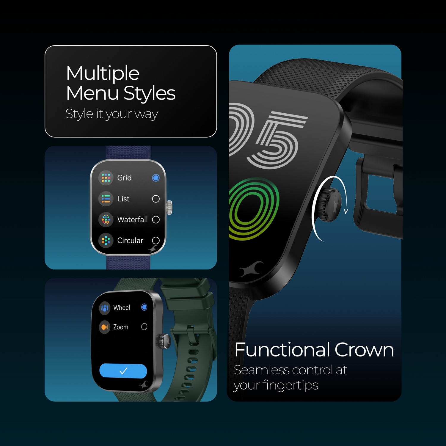 Image of Fastrack Revolt FS3 2.01 inch Curved Display | BT Calling | Crown Control | 24 /7 Health Suit Smartwatch