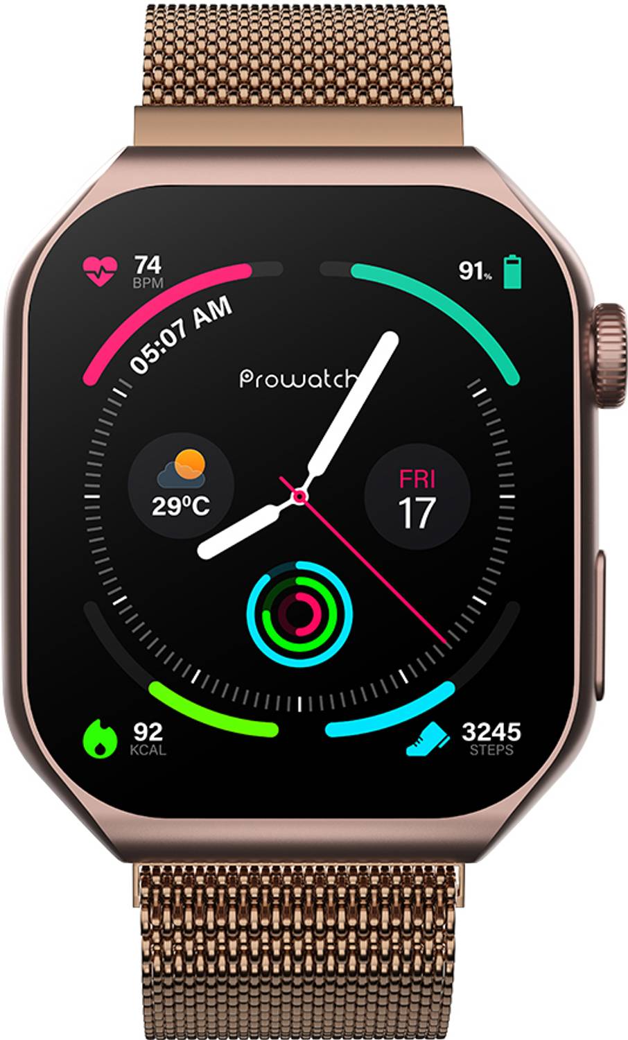 Prowatch V1,1.85" AMOLED Display, 2.5D GPU Engine, AOD,Assisted GPS, Gorilla Glass3,IP68 Smartwatch