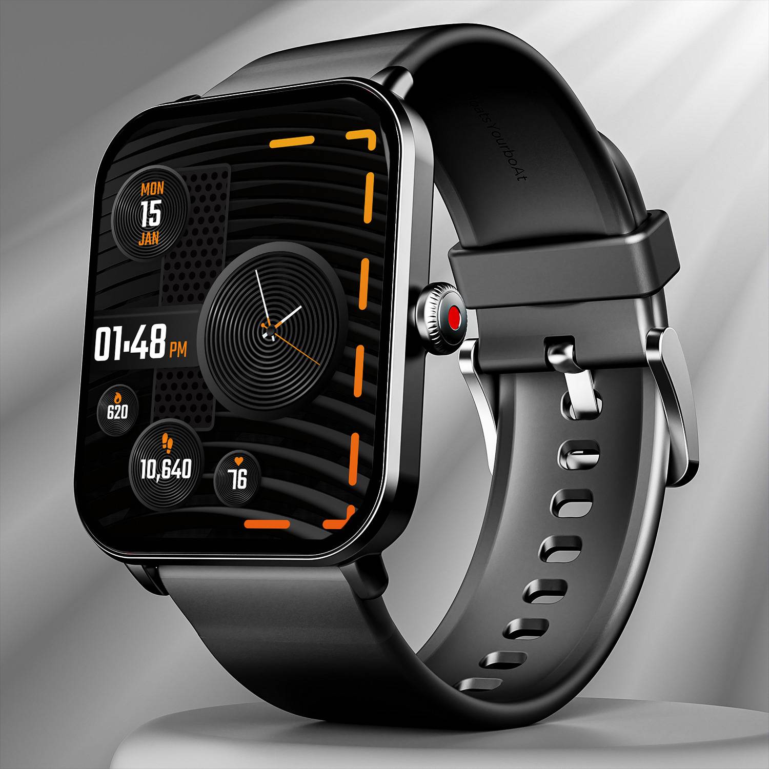 boAt Wave Fury Black Smartwatch - Image 1