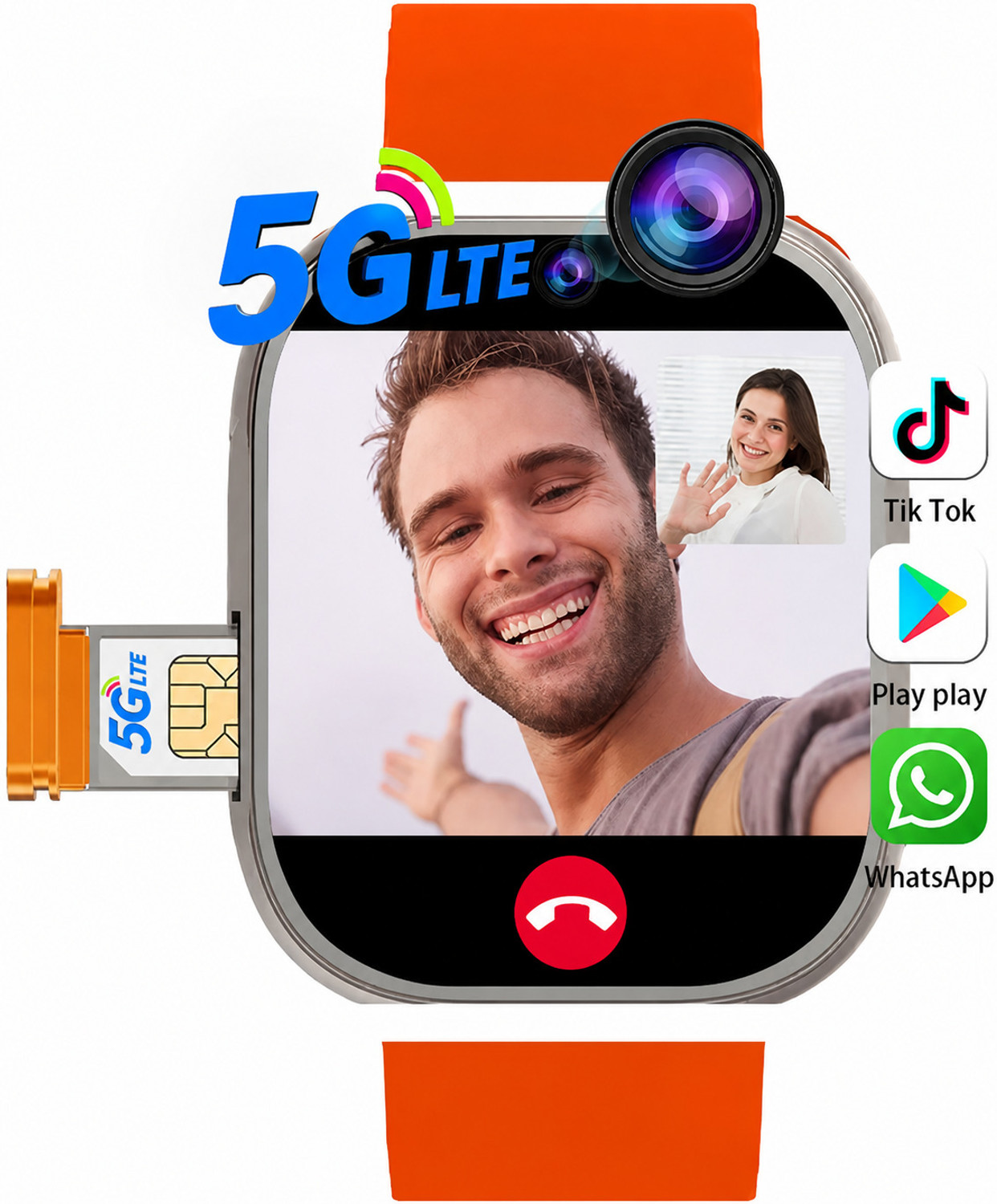 Image of Bestarc Android 5G Watch supporting Snapchat Installed and AMOLED Display Smartwatch