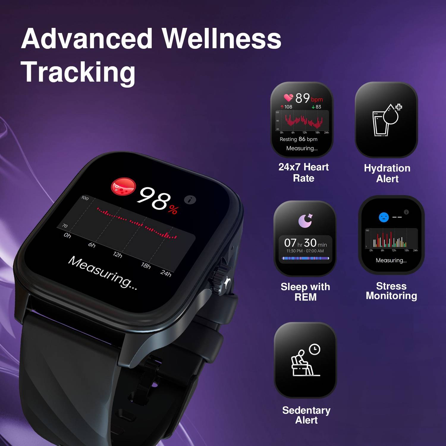 Fastrack Revoltt Pro 1.97'' Super AMOLED Display Smartwatch - Image 5