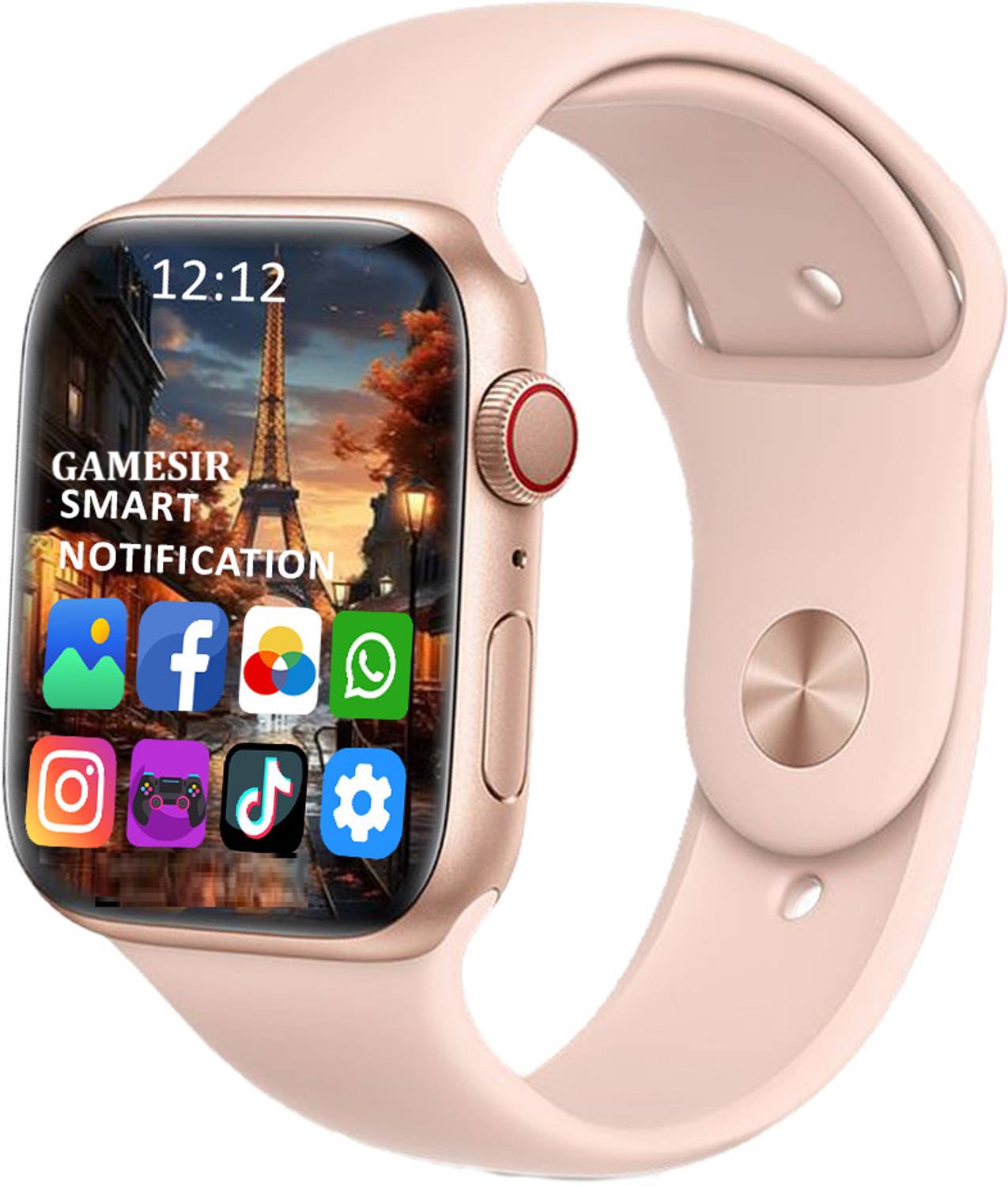 GameSir I8 Pink-A1 Full Screen Touch Watch Specially Made for Girl & Women Smartwatch