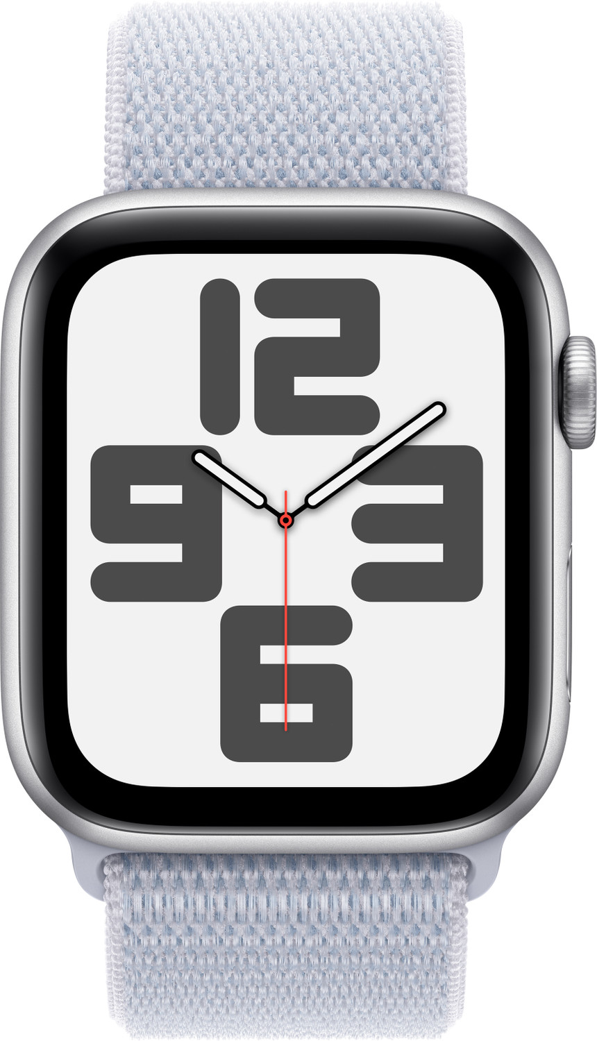Image of Apple Watch SE GPS + Cellular 44mm Silver Aluminium with Blue Cloud Sport Loop