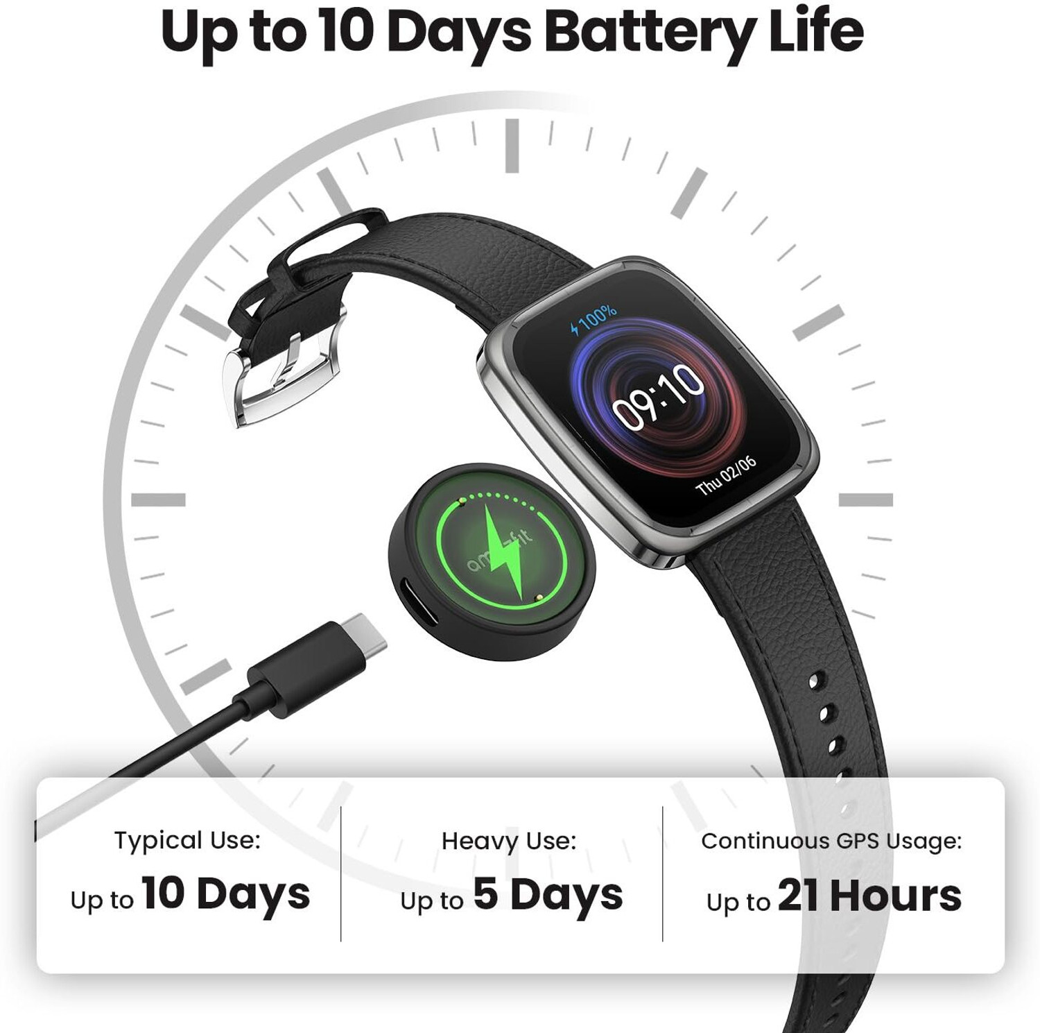 Image of AMAZFIT Active 2 Square, 1.75 AMOLED Display, BT Calling, GPS, 10-Day Battery, 5 ATM Smartwatch