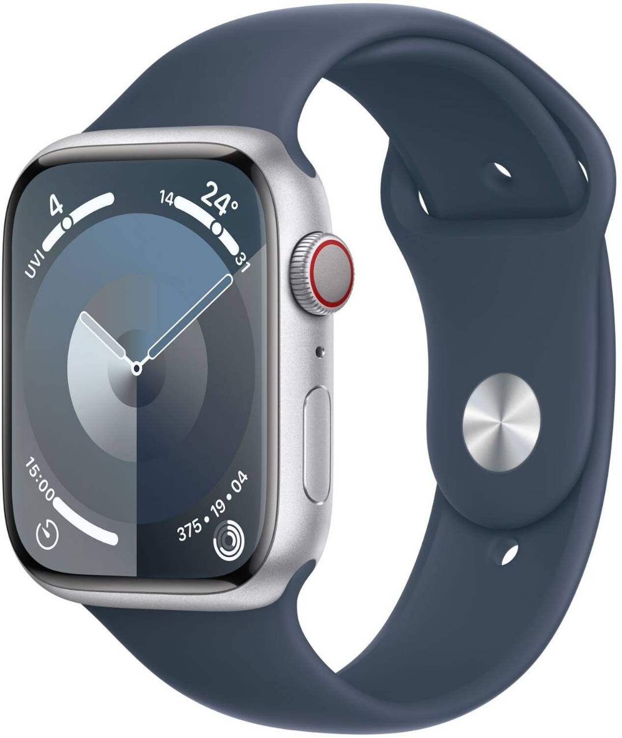 Apple Watch Series 9 GPS + Cellular 45mm Silver Case & Storm Blue