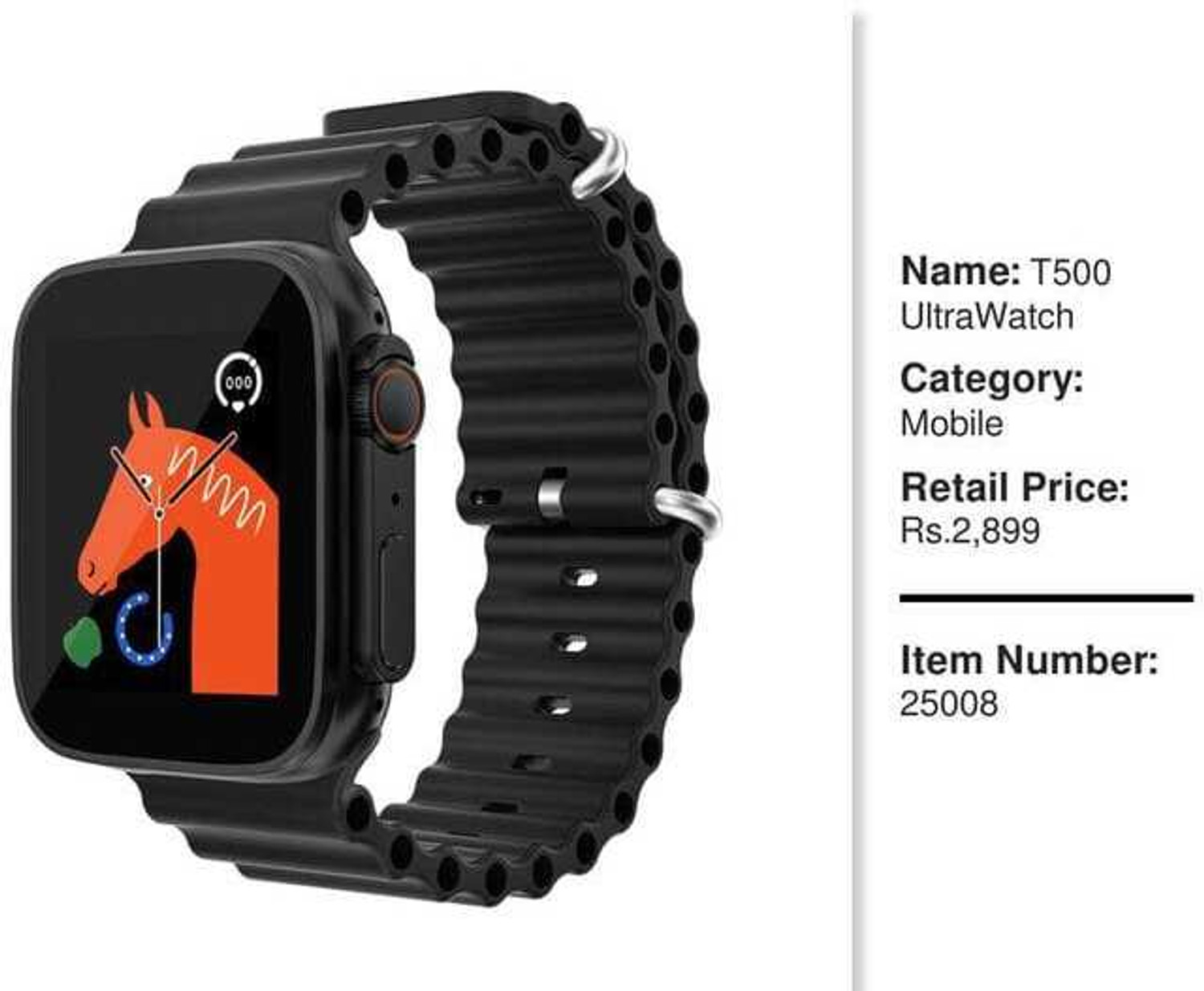 Image of Onikuma T800 BT watch 2in Big Screen Sunlight Proof Display Music Play Insta WA Notifier Smartwatch