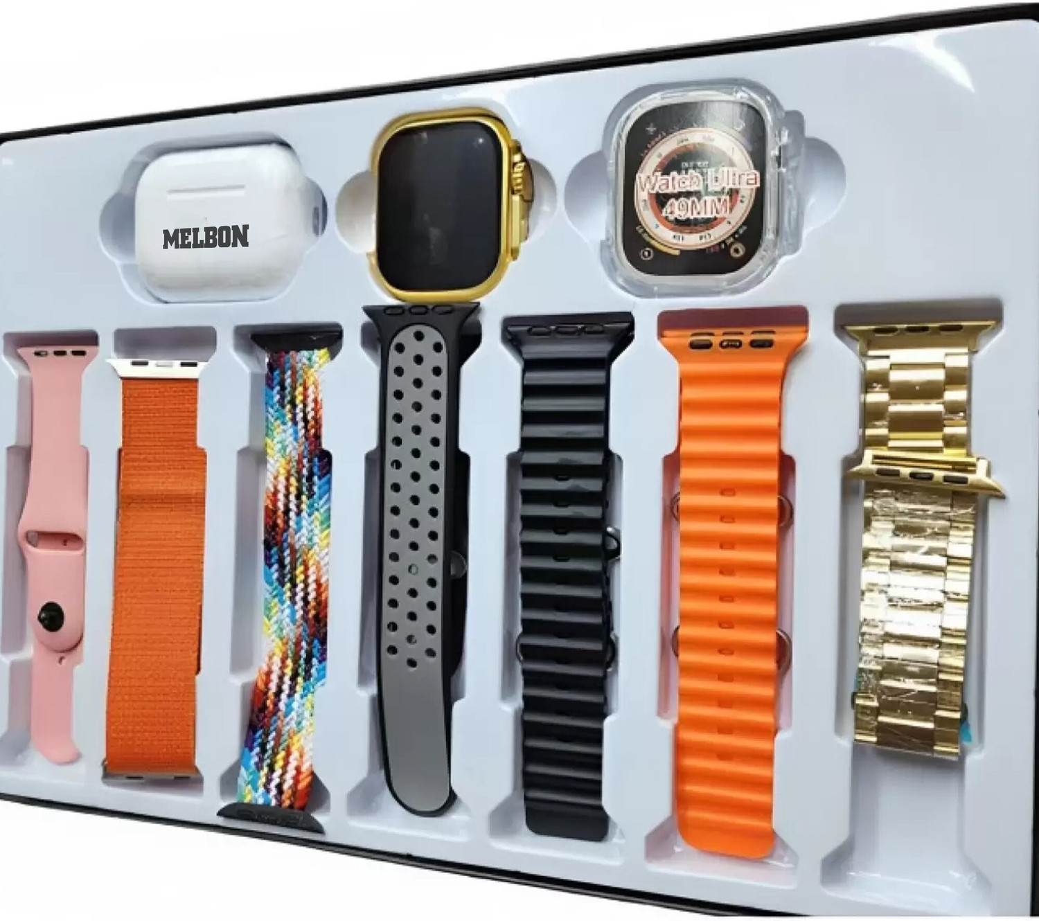 Image of Melbon H20 Ultra Bluetooth calling, Phone Book,Music Control,Voice assis. with 1 - TWS Smartwatch