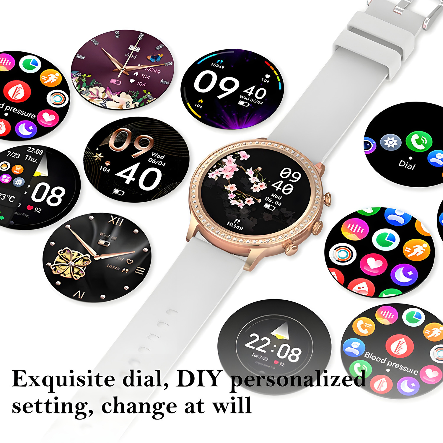 Image of WTG PF9 Series 1.39 inch AMOLED Display Music & Fitness BT Calling Luxury Design girls Smartwatch