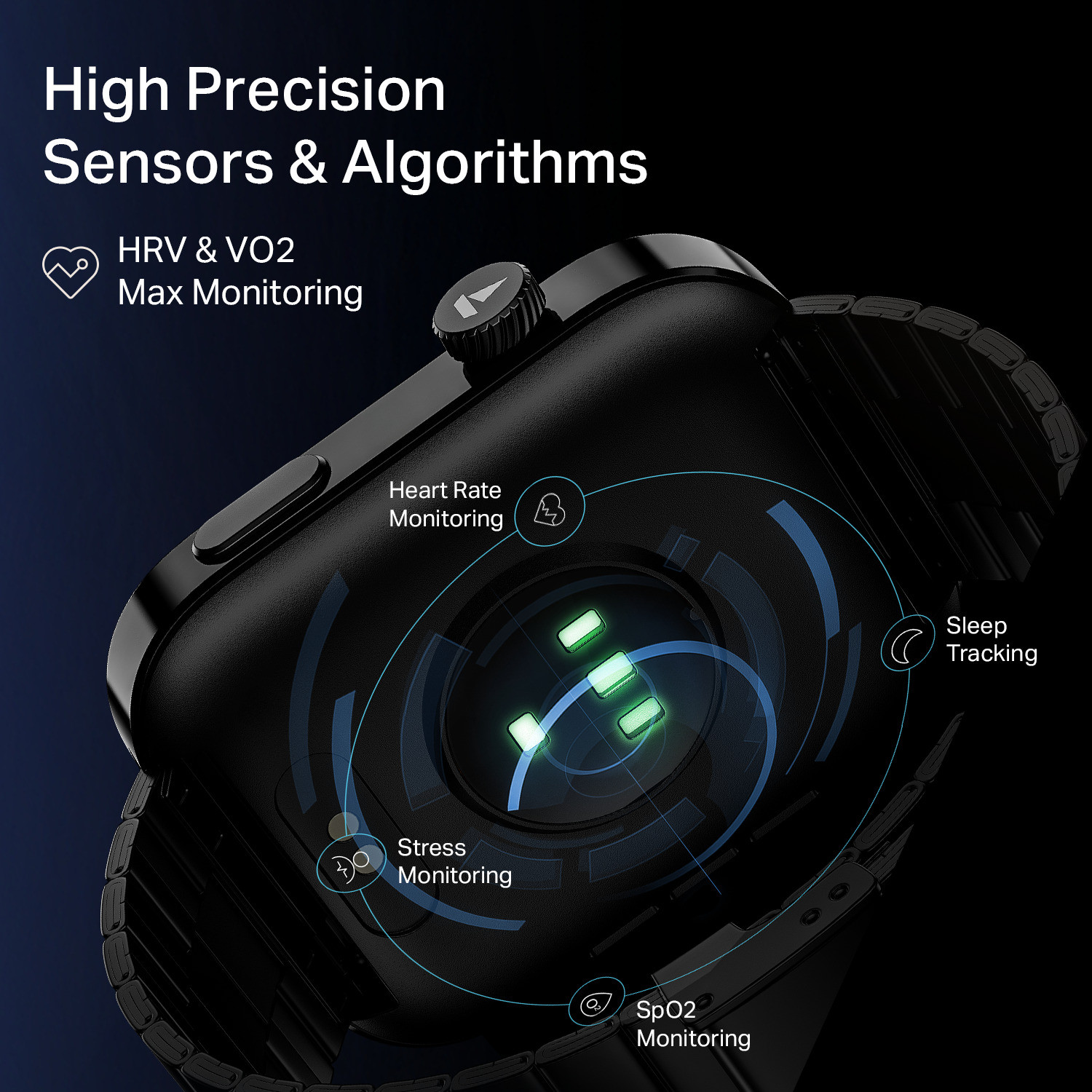 Image of boAt Chrome Endeavour, Premium Metal Body, AI Coach, 1.96 inch (4.97cm) AMOLED Display Smartwatch