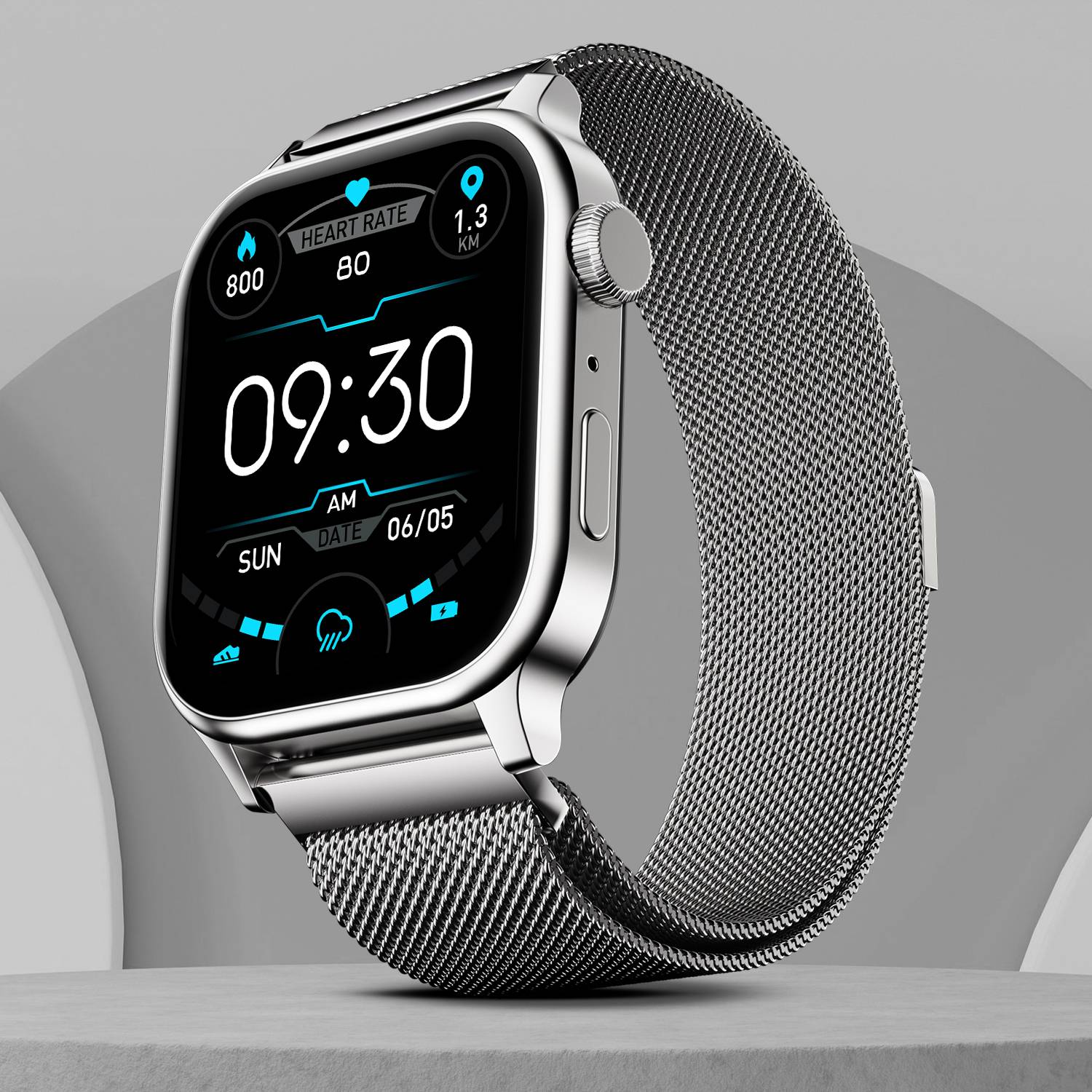 Fire-Boltt Rise Luxe Bluetooth Calling 47mm (1.85), Metal Body &