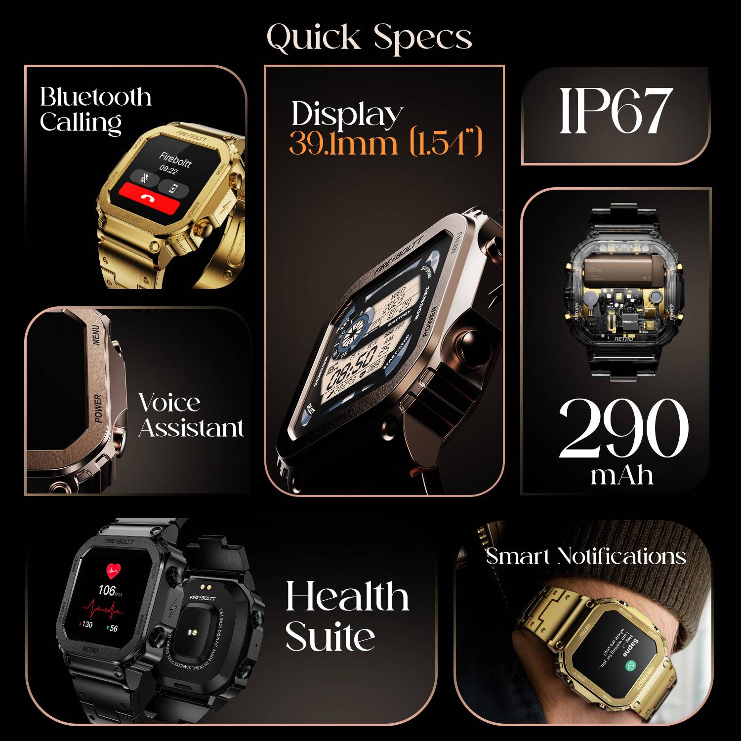 Fire-Boltt Retro 39.1mm Smartwatch - Image 3