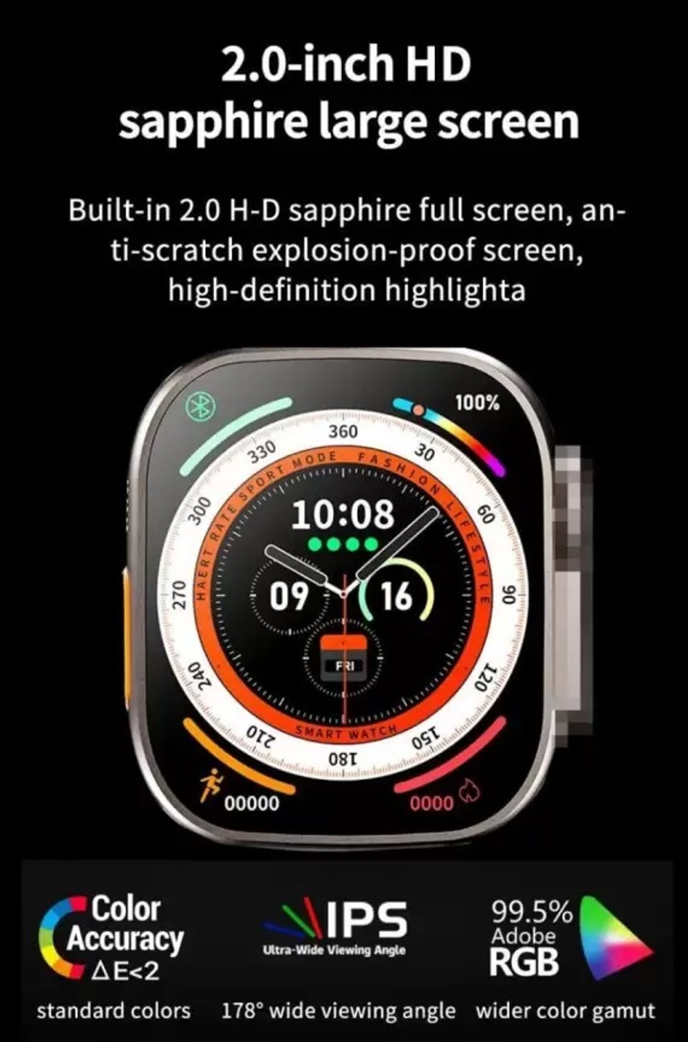 Image of zora Amoled Display 49 mm Smart Watch with Bluetooth Calling Sim card Smartwatch