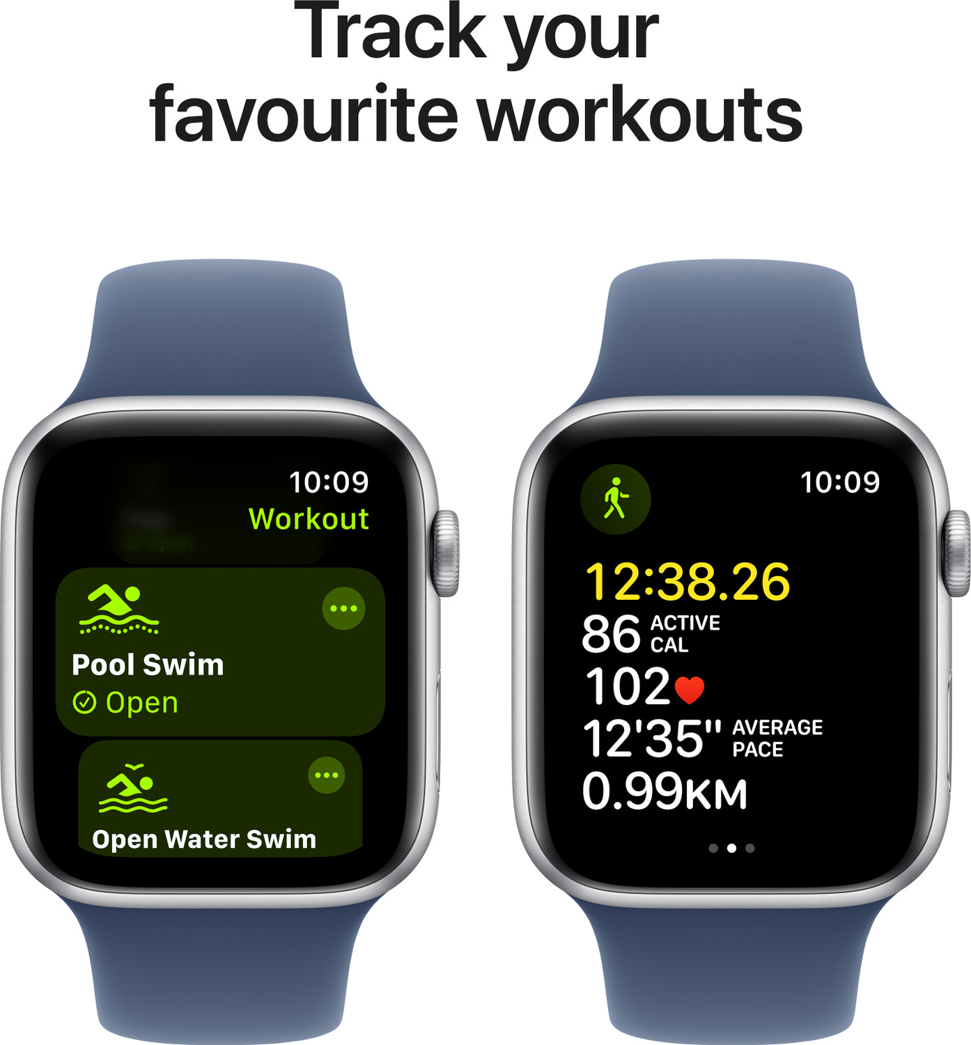 Image of Apple Watch SE GPS + Cellular 44mm Silver Aluminium with Denim Sport Band