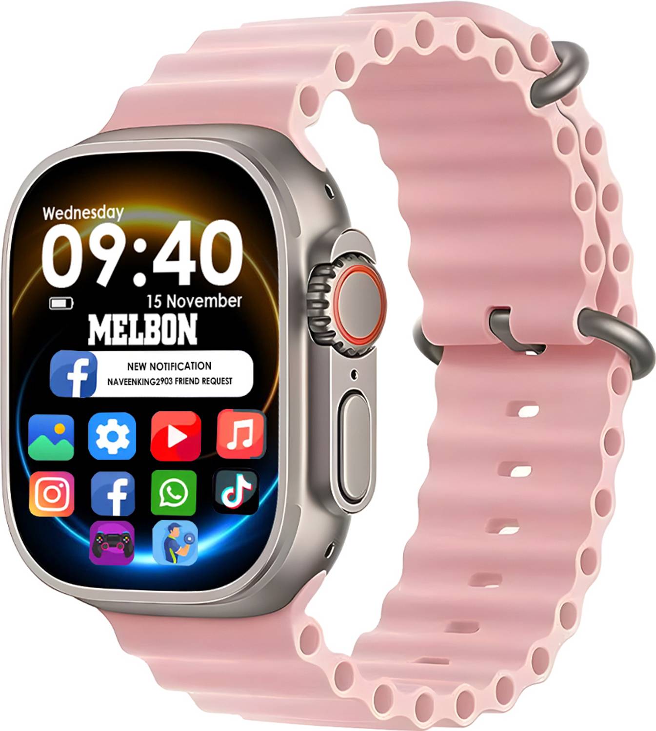 Melbon T800 Ultra Smart Watch: 1.99" Touch Display, BT Calling, w