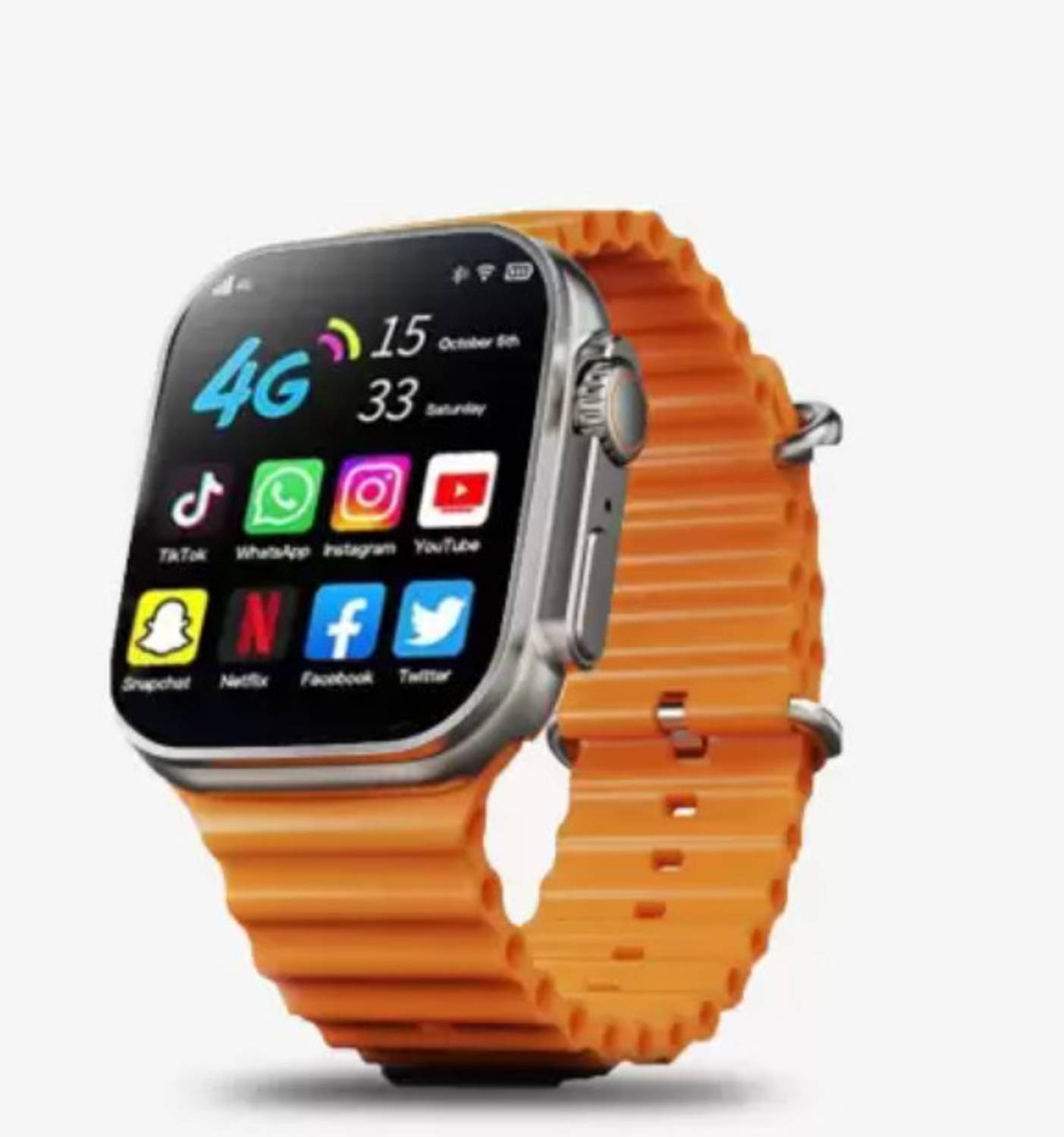 technofill Ultra T800 Smartwatch Smartwatch (Orange Strap, Free S