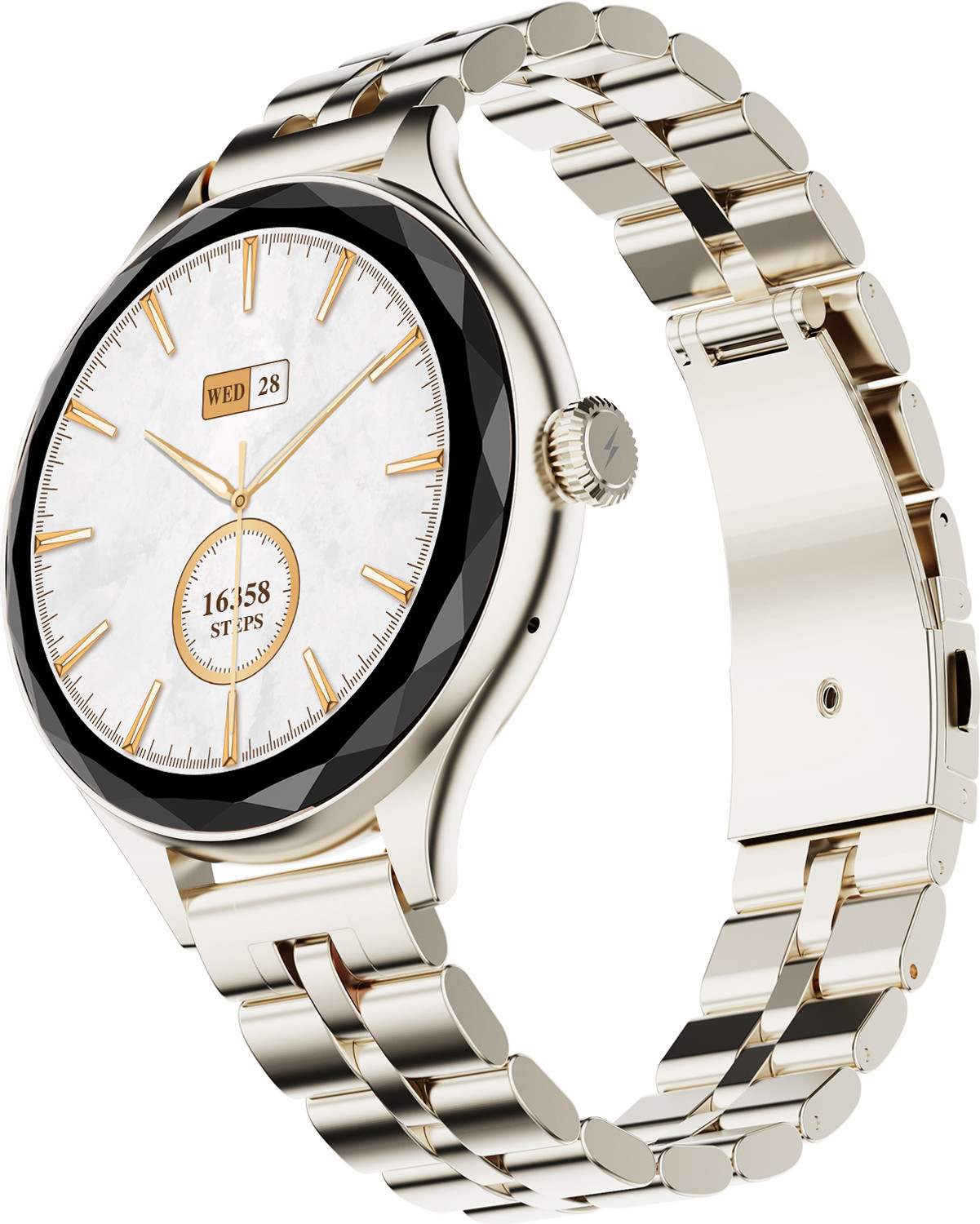 Image of Fire-Boltt Hurricane Aura 1.26HD Display Diamond Cut Rotating Crown Wireless Charging Women Smartwatch