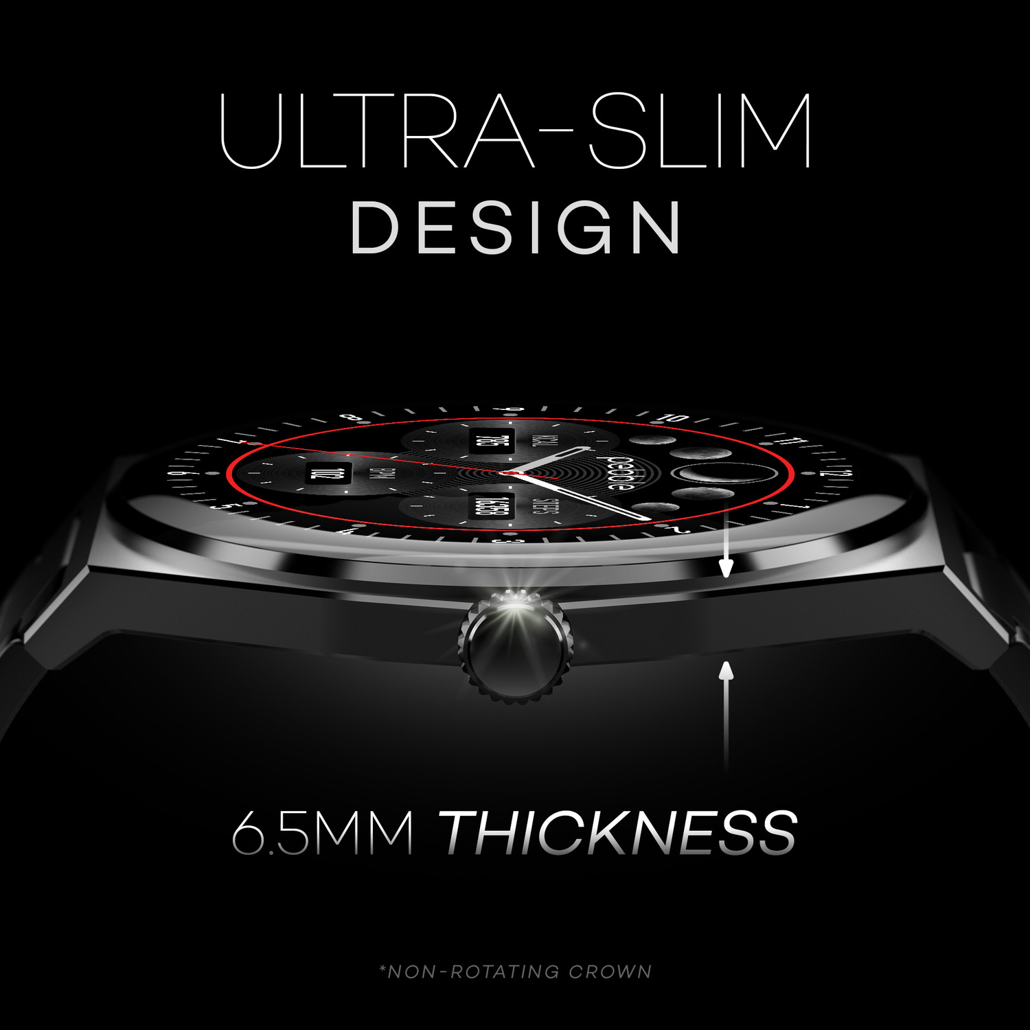 Image of Pebble Royale Steel Luxury Edition, Ultra Slim, 1.43 inch Amoled, AOD, Stainless Steel Smartwatch