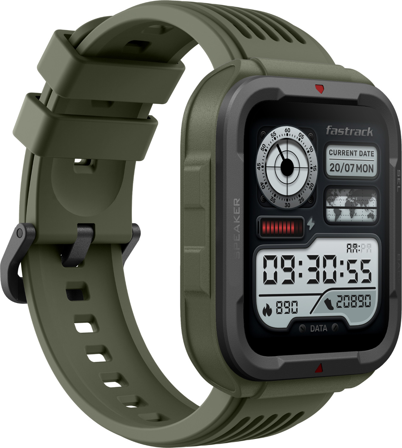 Image of Fastrack Active 1.83 inch HD Display,Functional Crown,BT Calling with Advanced Chipset Rugged Smartwatch
