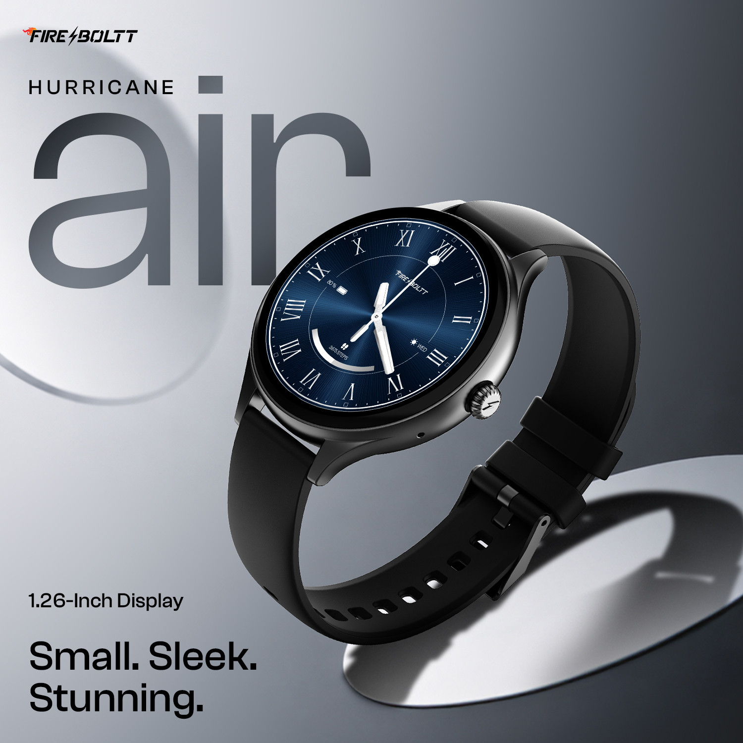Image of Fire-Boltt Hurricane Air 1.26 Round Display Rotating Crown Metal Body Wireless Charging Smartwatch