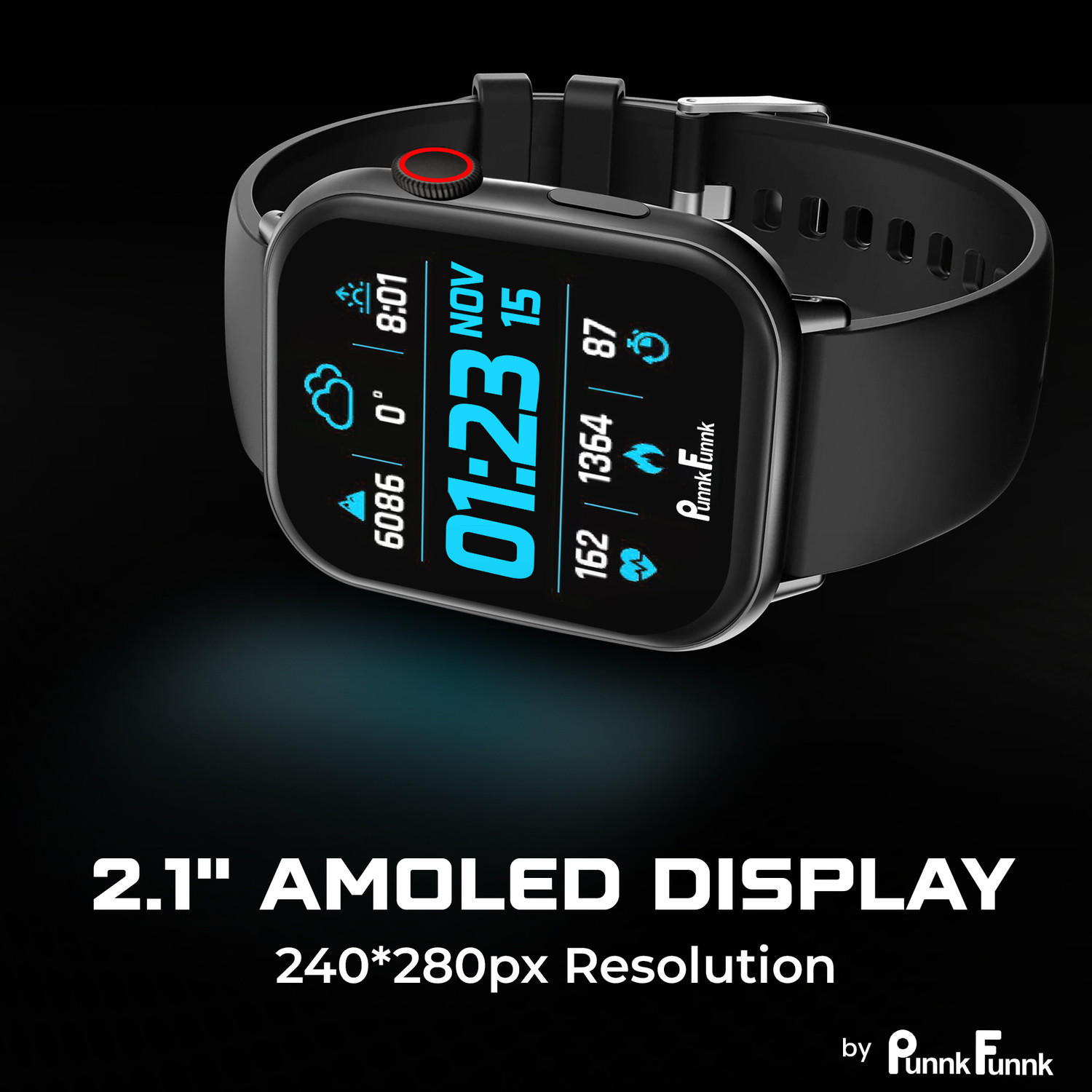 Image of PunnkFunnk Edge-Lite | 1.99 inch Amoled Display | BT Calling | AI Voice | Music | Fitness Smartwatch