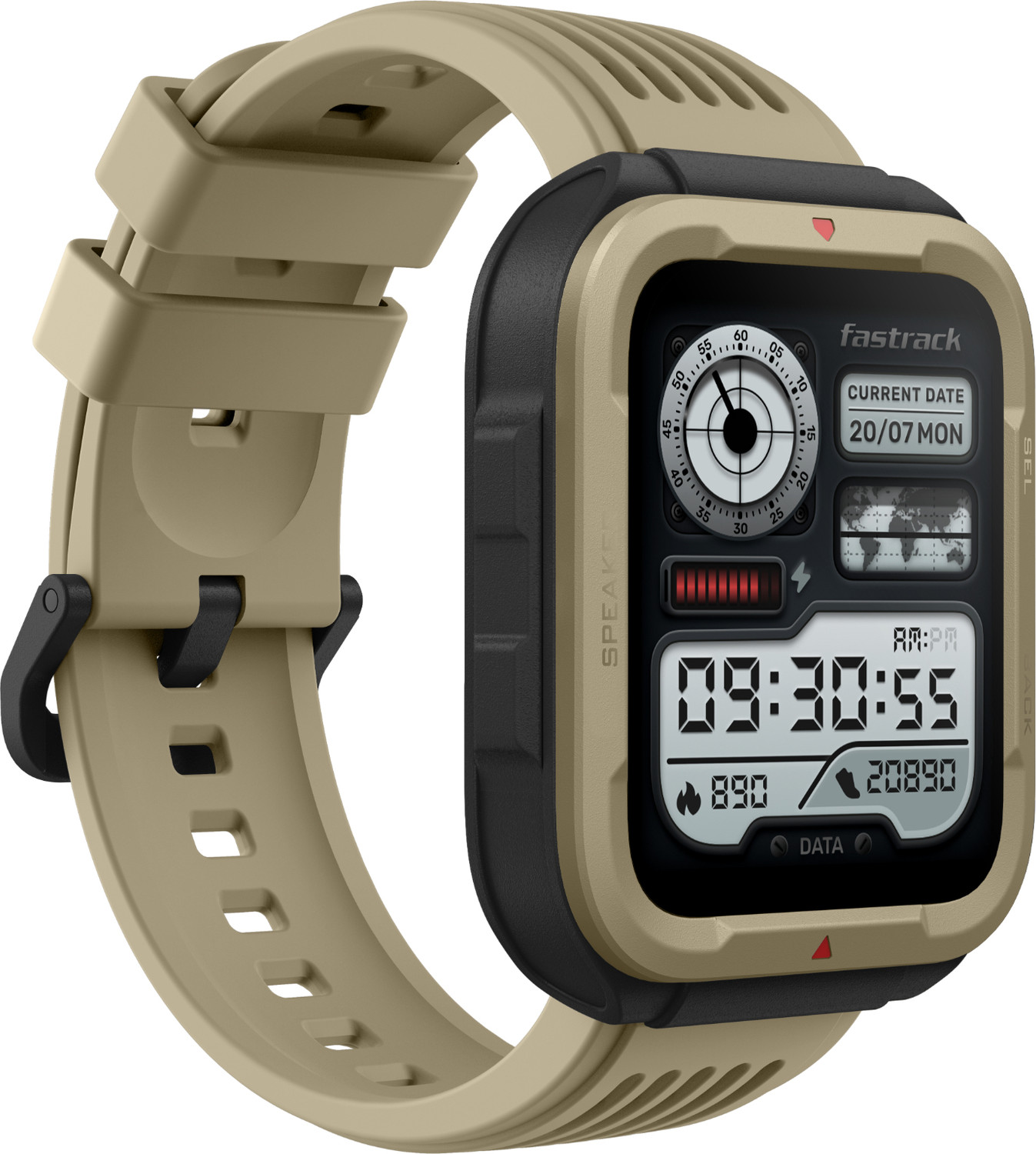Image of Fastrack Active 1.83 inch HD Display,Functional Crown,BT Calling with Advanced Chipset Rugged Smartwatch