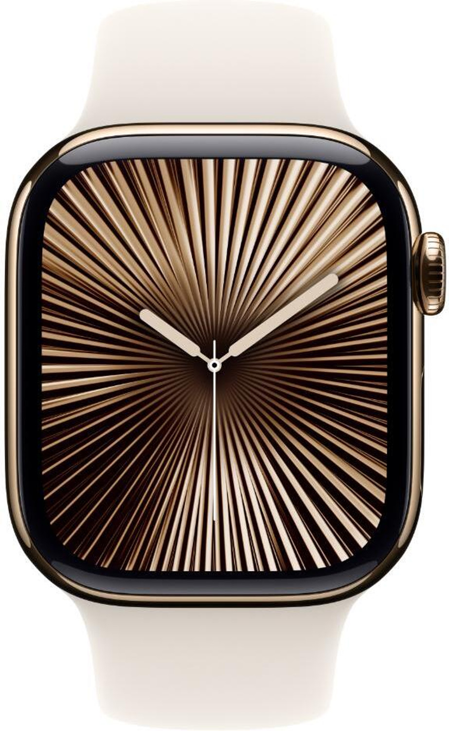 Image of Apple Watch Series 10 GPS + Cellular 42mm Gold Titanium with Starlight Sport Band