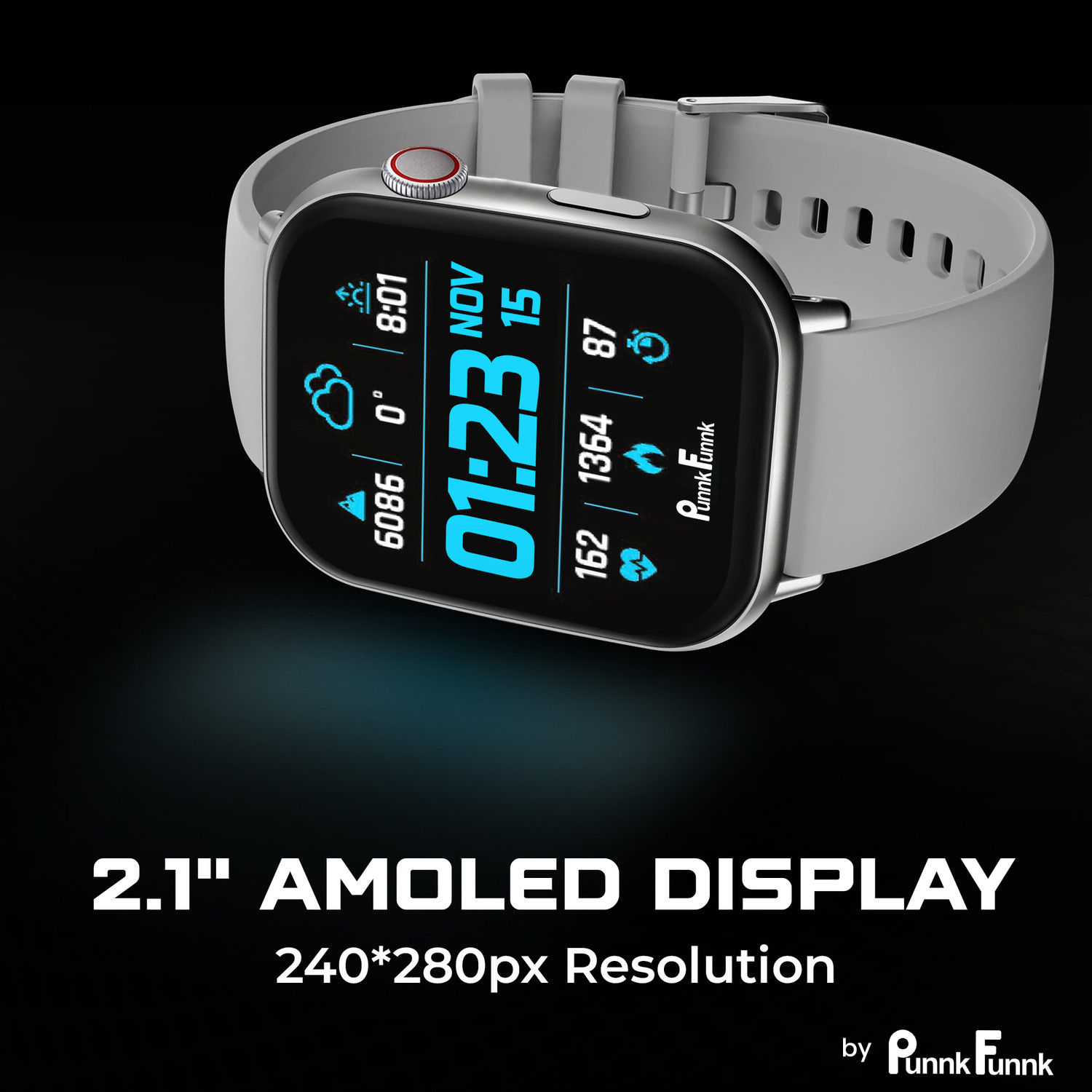 Image of PunnkFunnk Edge-Lite | 1.99 inch Amoled Display | BT Calling | AI Voice | Music | Fitness Smartwatch